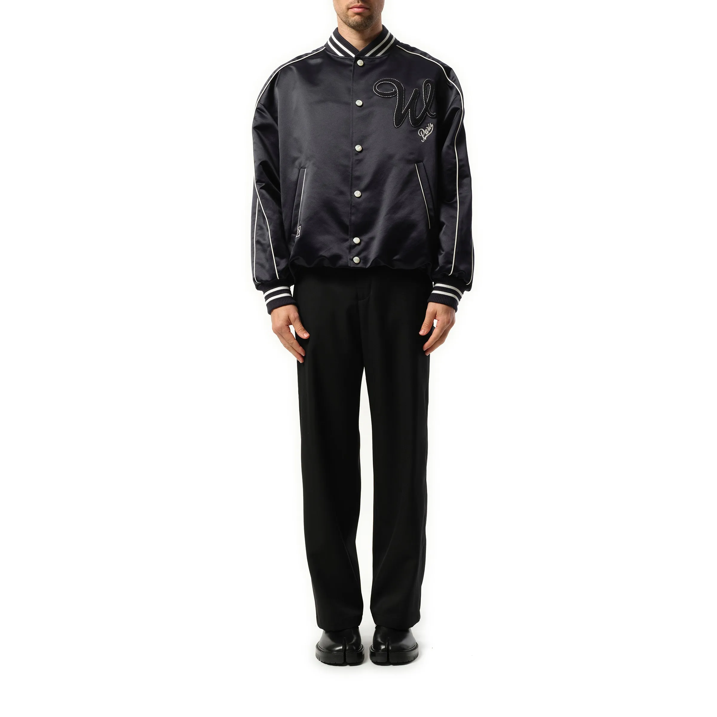 WYM Baseball Varsity Jacket in Navy sold by MARAIS product image thumbnail 4