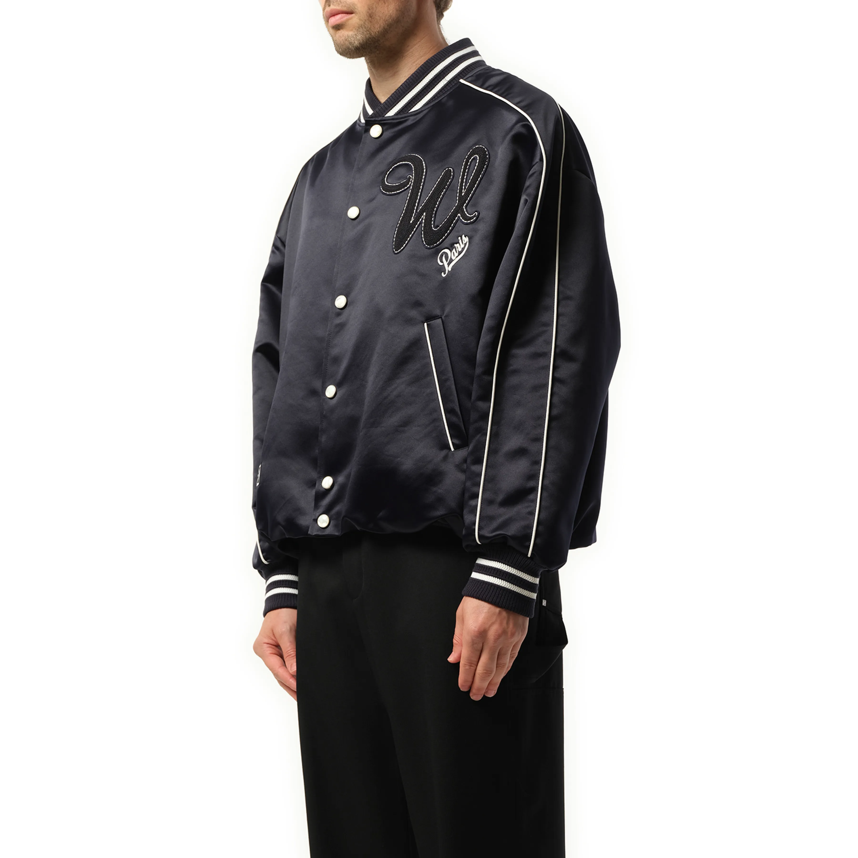 WYM Baseball Varsity Jacket in Navy sold by MARAIS product image thumbnail 5