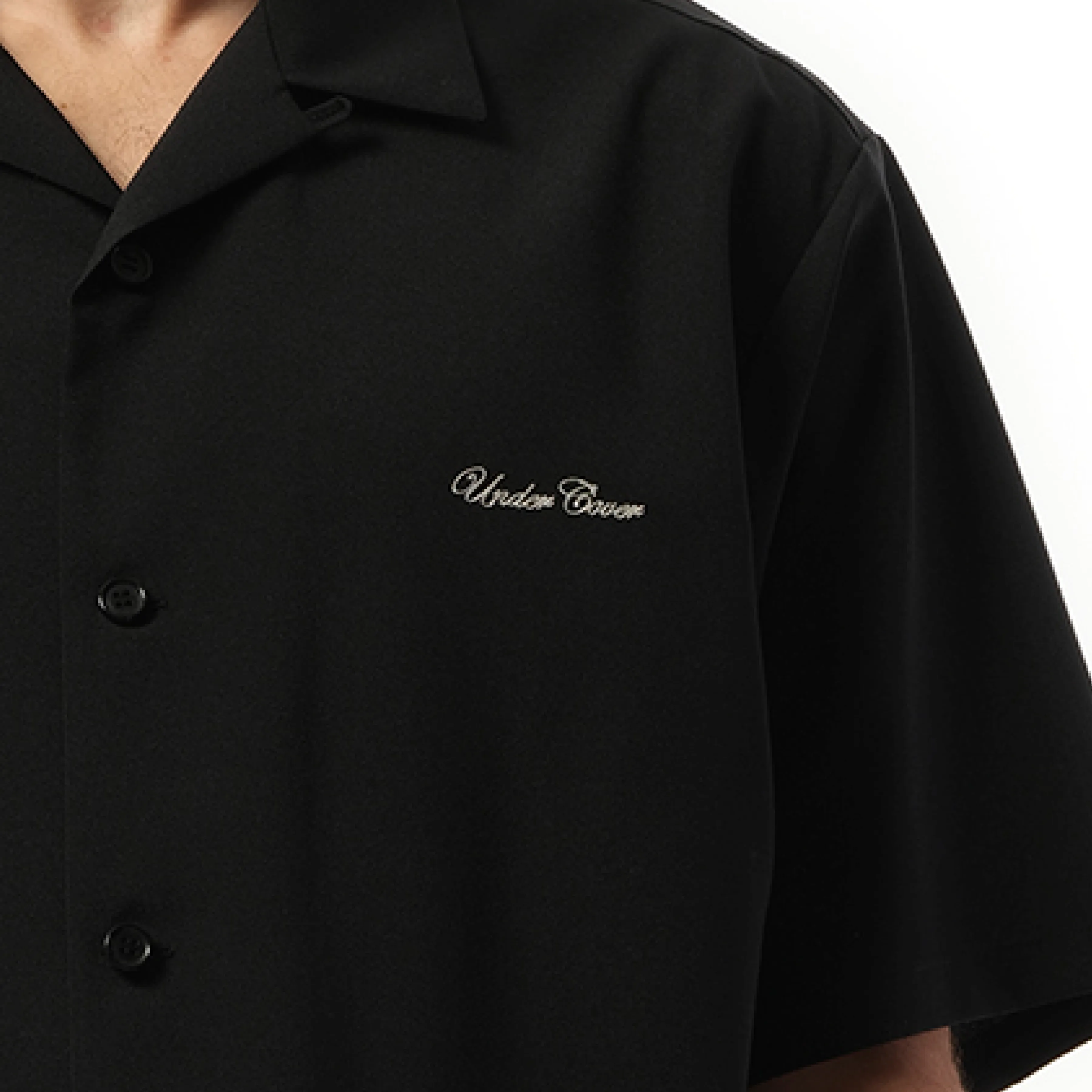 Logo Embroidery Short Sleeve Shirt in Black sold by MARAIS product image thumbnail 3