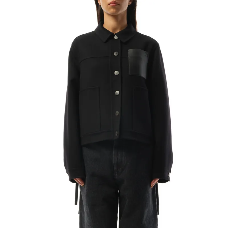 Wool Workwear Jacket in Black sold by MARAIS