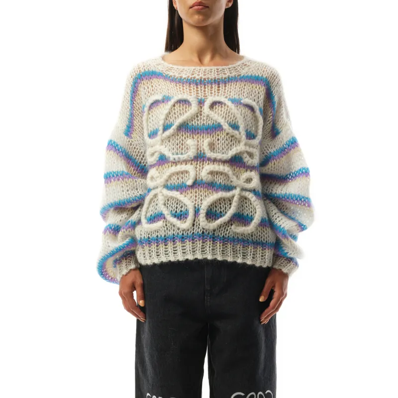 Relaxed Fit Anagram Sweater in White/Multicolour sold by MARAIS