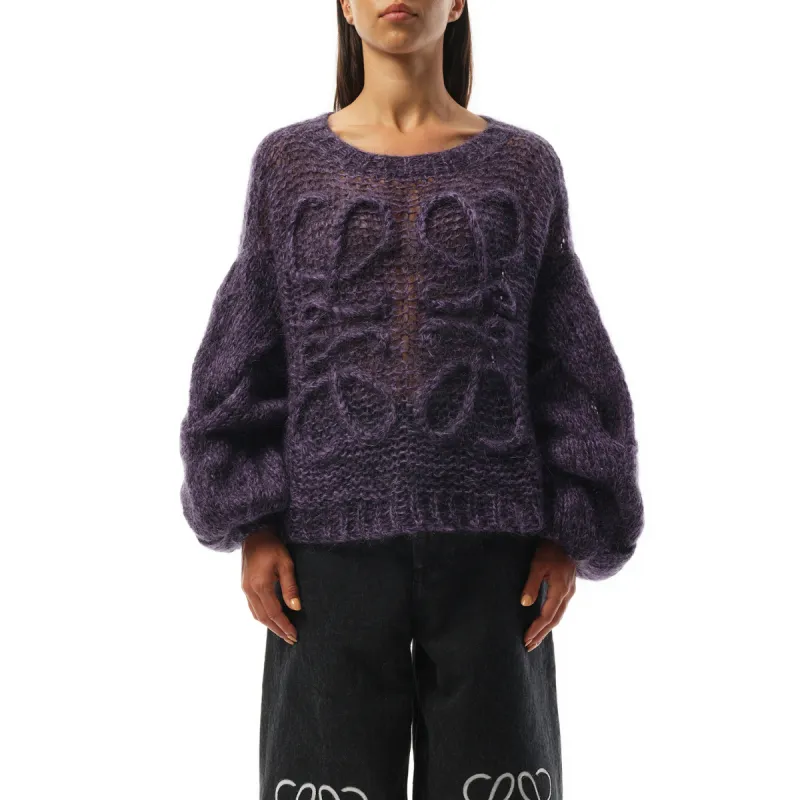 Relaxed Fit Anagram Sweater in Black/Purple sold by MARAIS