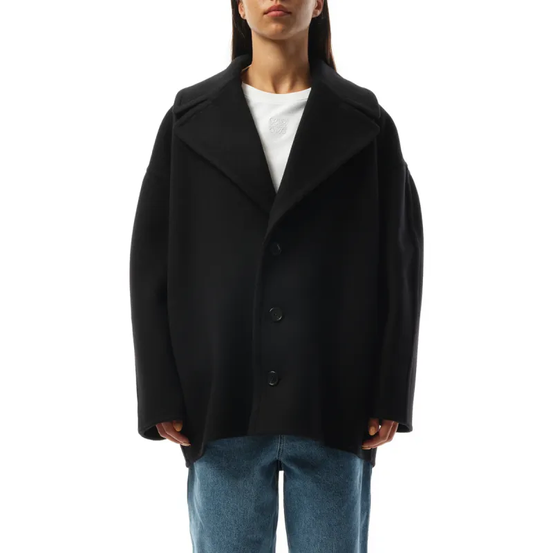 Single Breasted Short Coat in Black sold by MARAIS