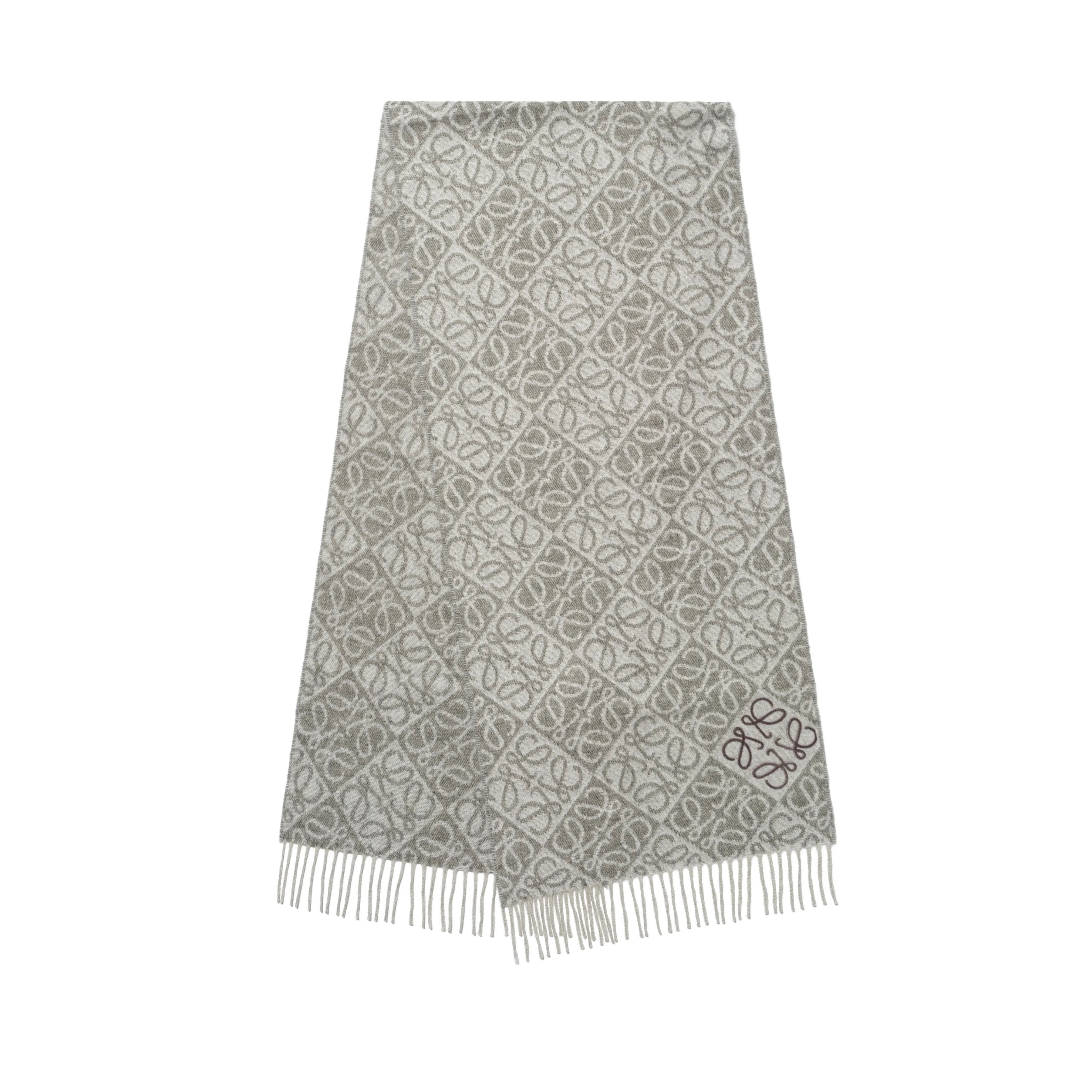 Anagram Wool Cashmere Scarf in Grey sold by MARAIS product image thumbnail 2