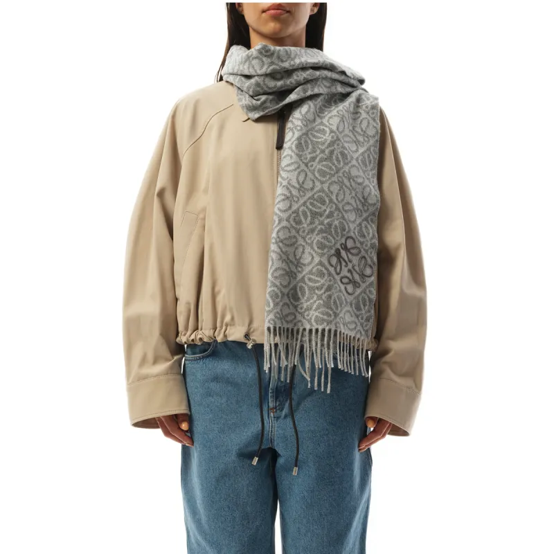 Anagram Wool Cashmere Scarf in Grey sold by MARAIS