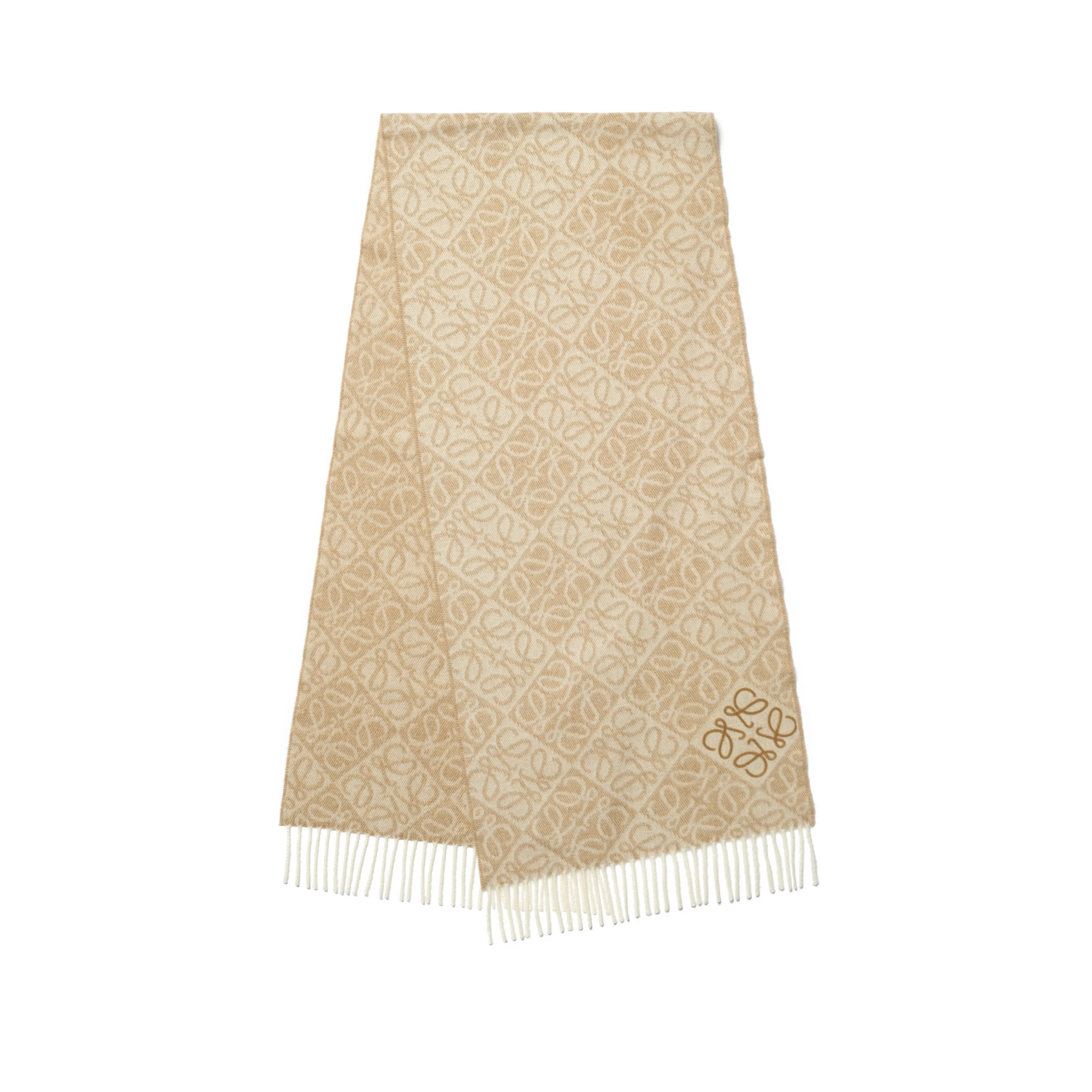 Anagram Wool Cashmere Scarf in Beige sold by MARAIS product image thumbnail 2