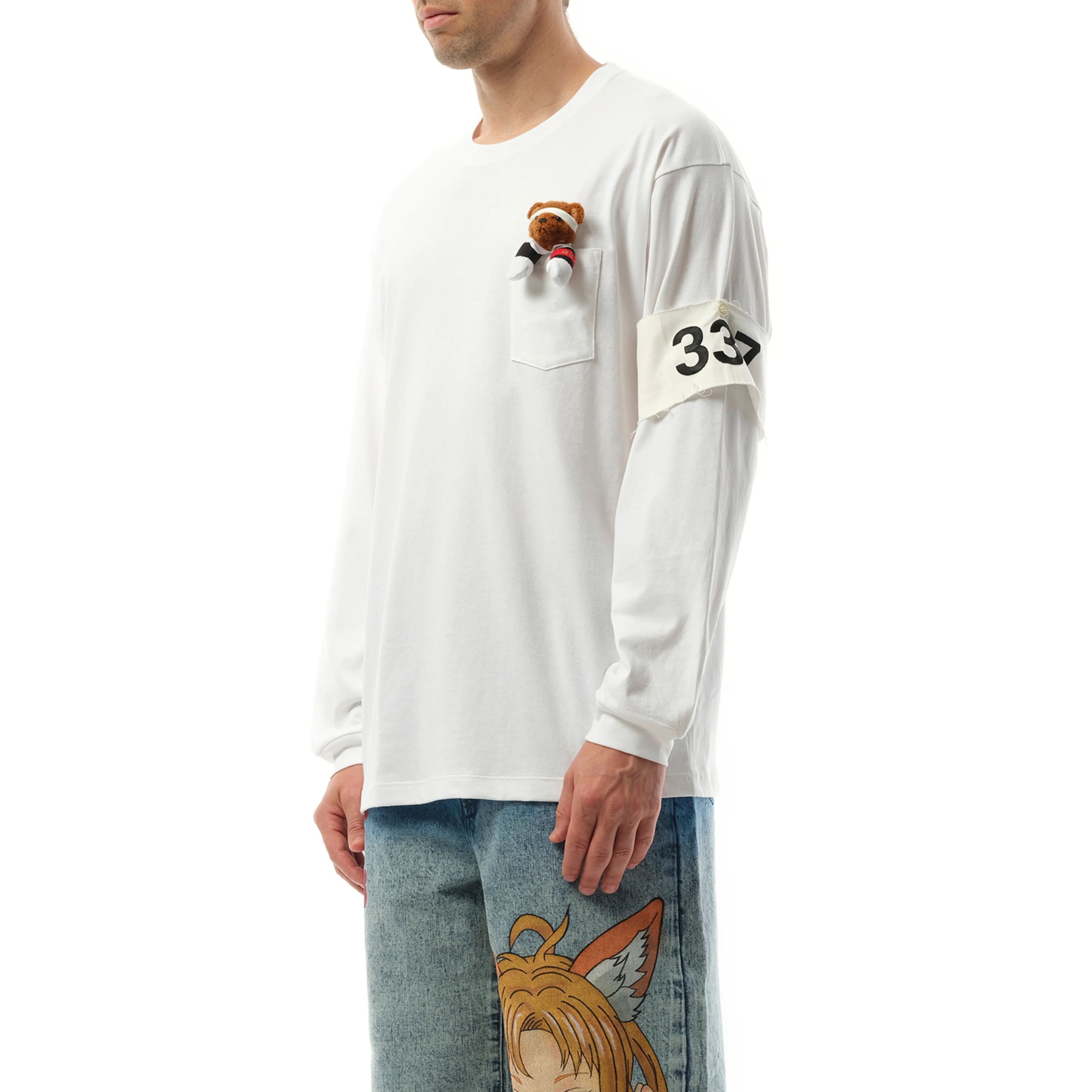Support Group Long Sleeve T-Shirt in White sold by MARAIS product image thumbnail 5