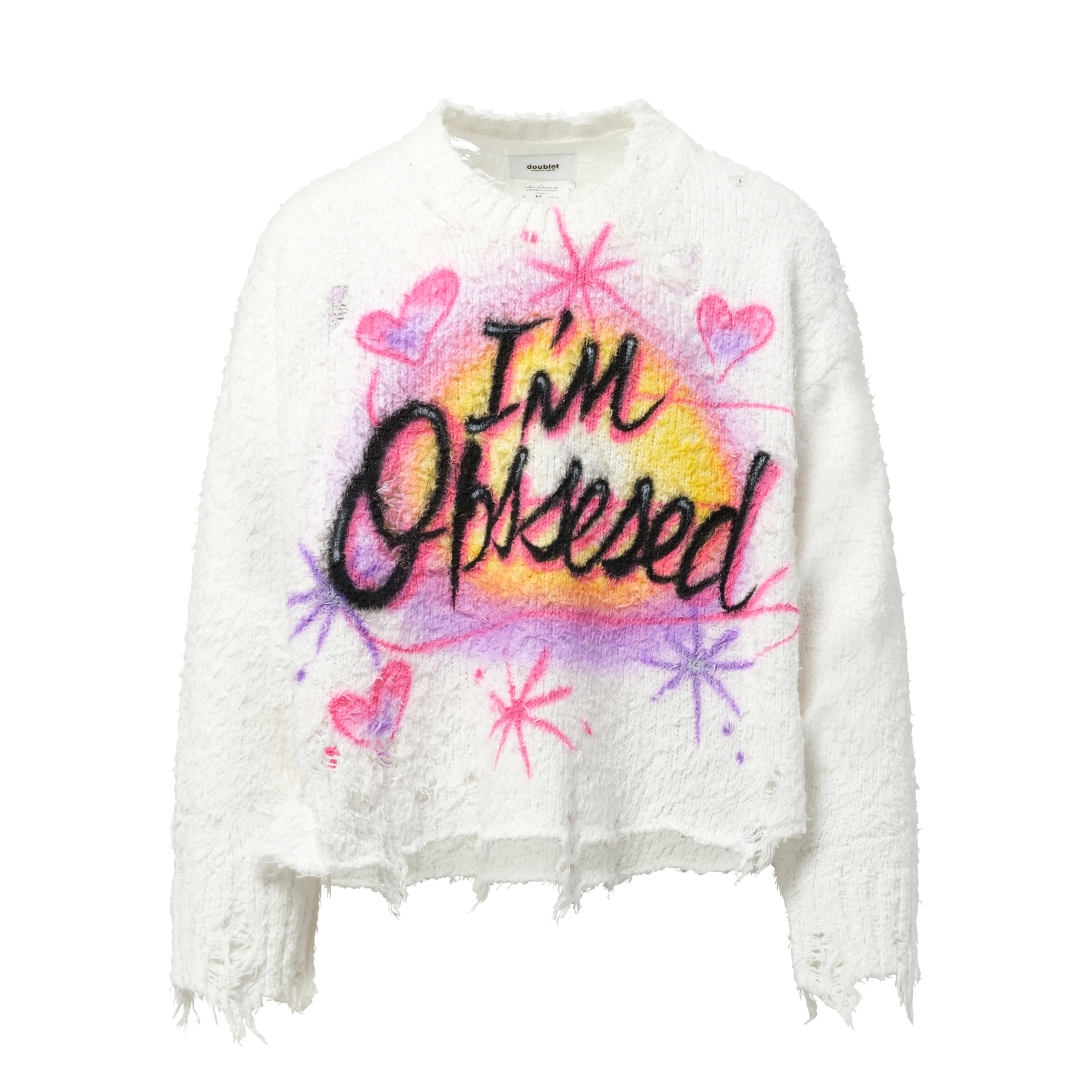 Airbrush Recycled Cotton Sweater in Ivory sold by MARAIS product image thumbnail 2