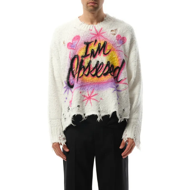 Airbrush Recycled Cotton Sweater in Ivory sold by MARAIS