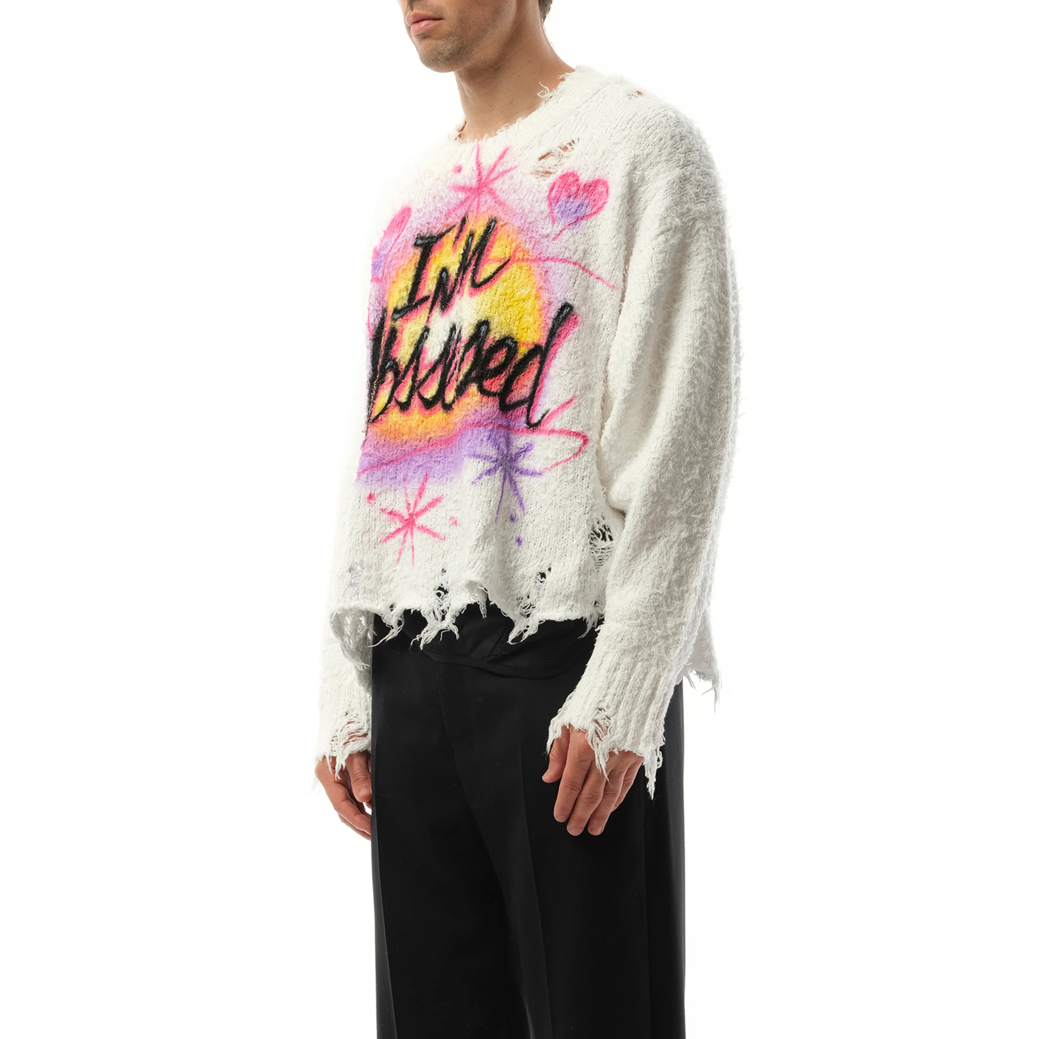 Airbrush Recycled Cotton Sweater in Ivory sold by MARAIS product image thumbnail 5