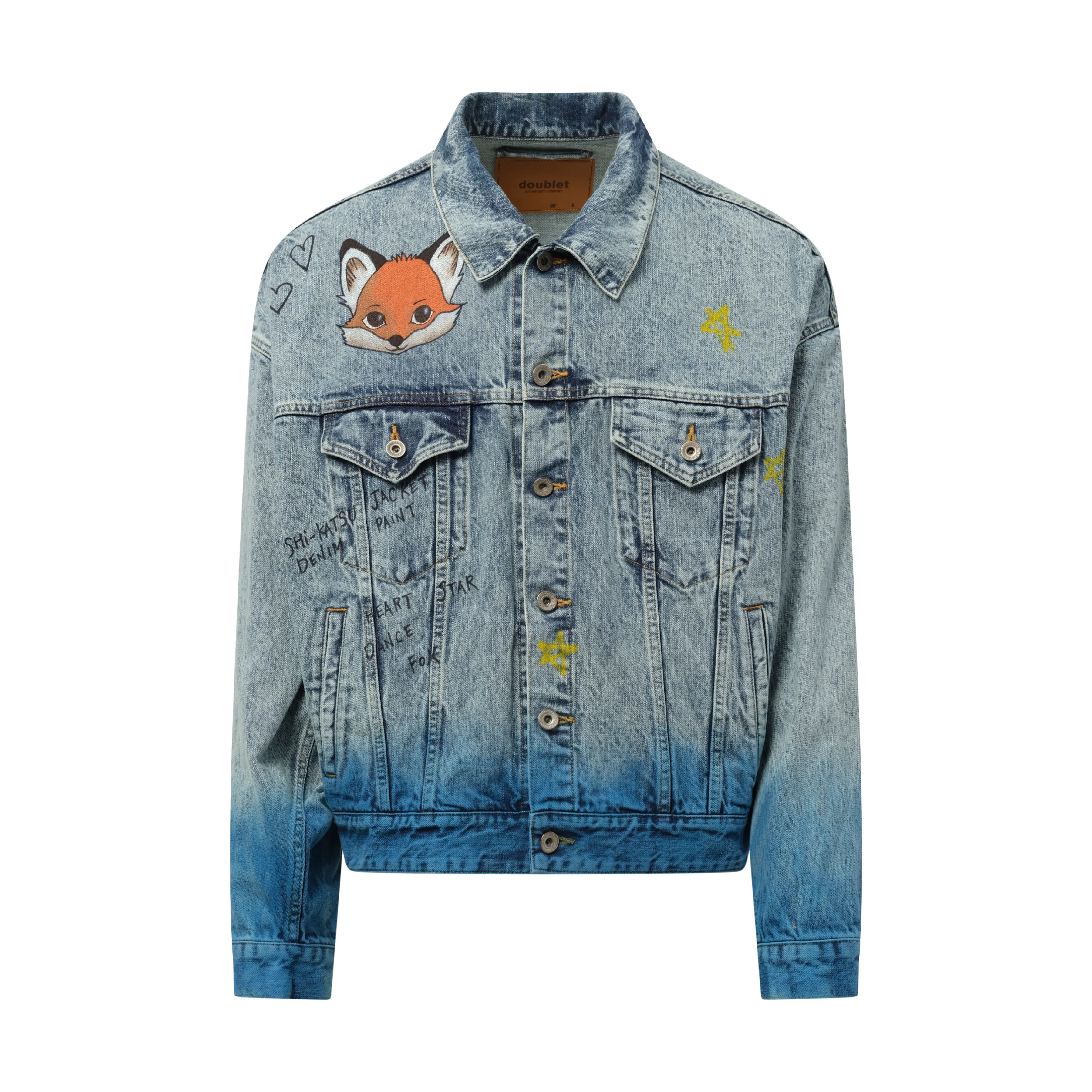 Anime Hand-Painting Denim Jacket in Blue sold by MARAIS product image thumbnail 2