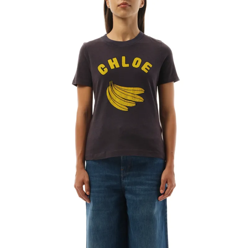 Banana Print T-Shirt in Twilight Blue sold by MARAIS