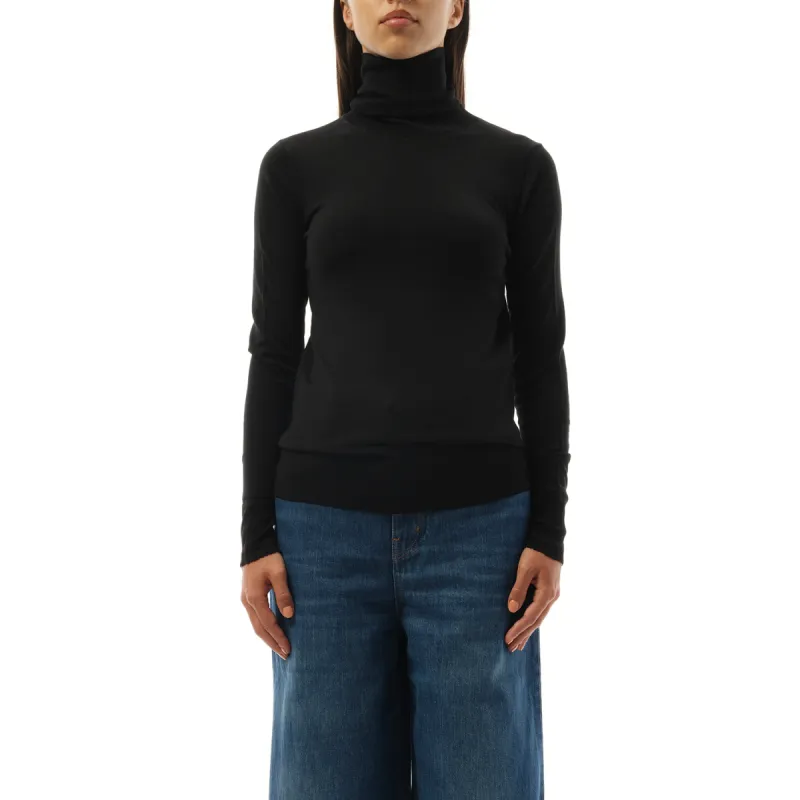 Rib Knit Turtleneck Sweater in Black sold by MARAIS