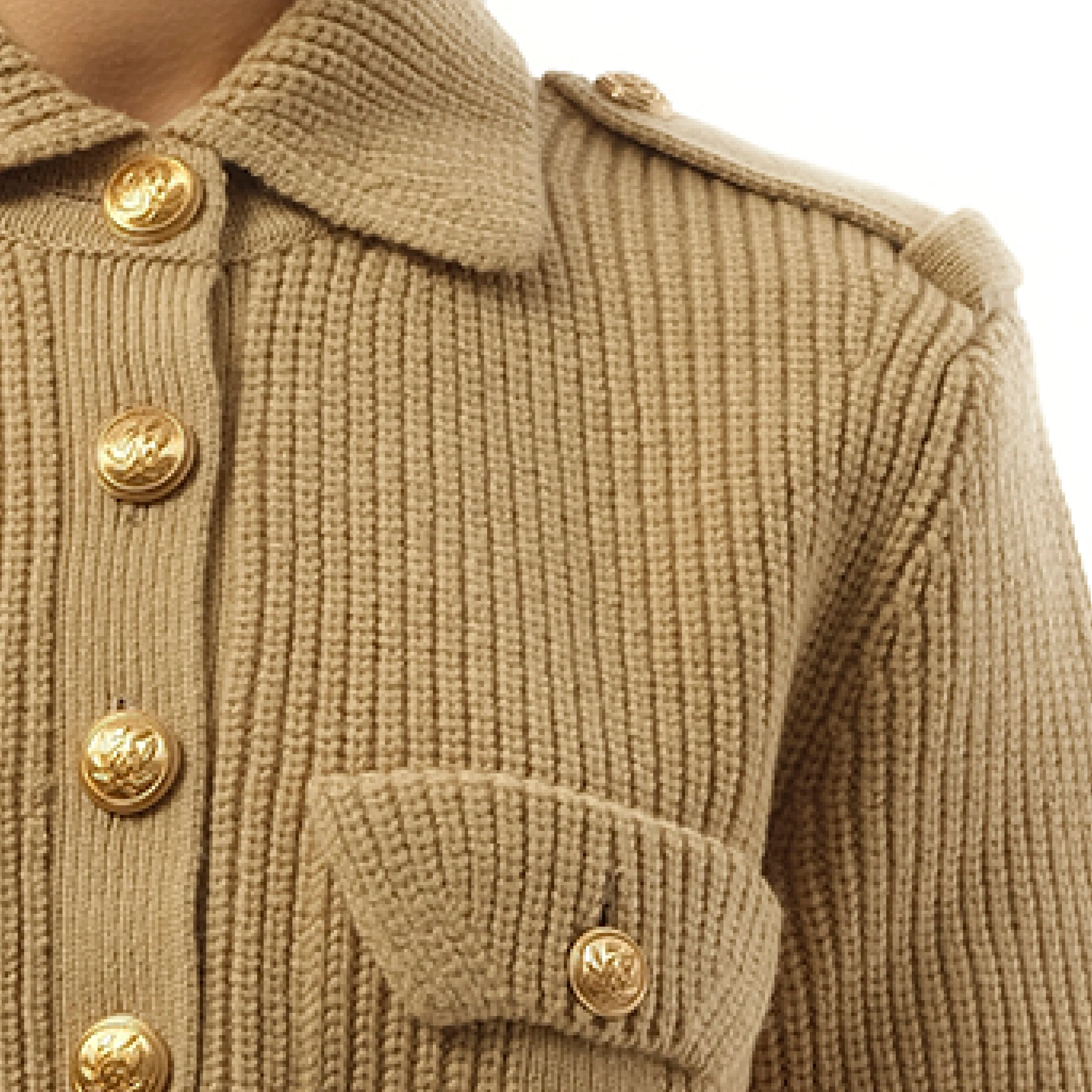 Knit Cardigan in Smoky Beige sold by MARAIS product image thumbnail 3