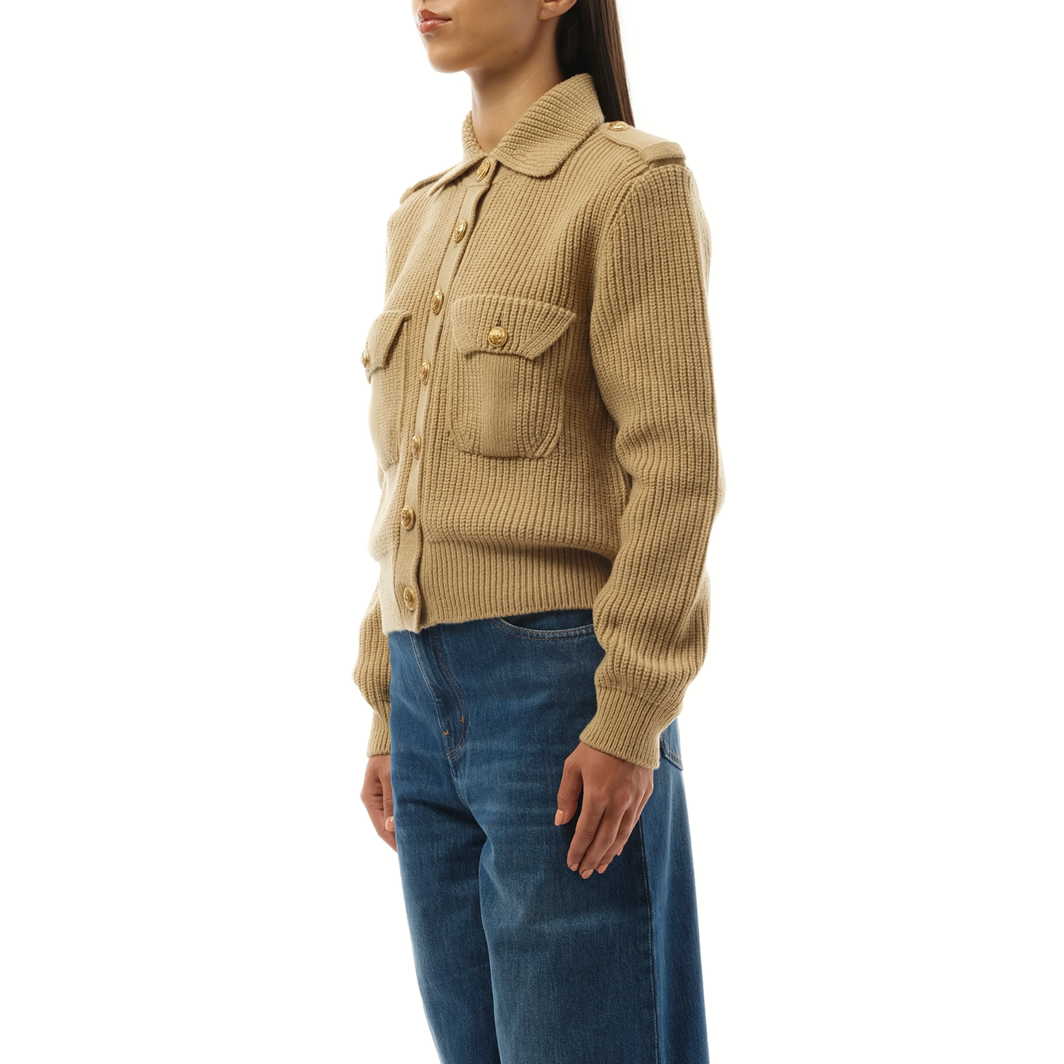 Knit Cardigan in Smoky Beige sold by MARAIS product image thumbnail 5