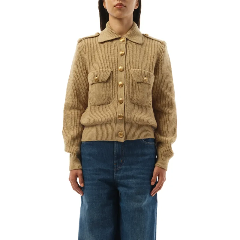 Knit Cardigan in Smoky Beige sold by MARAIS