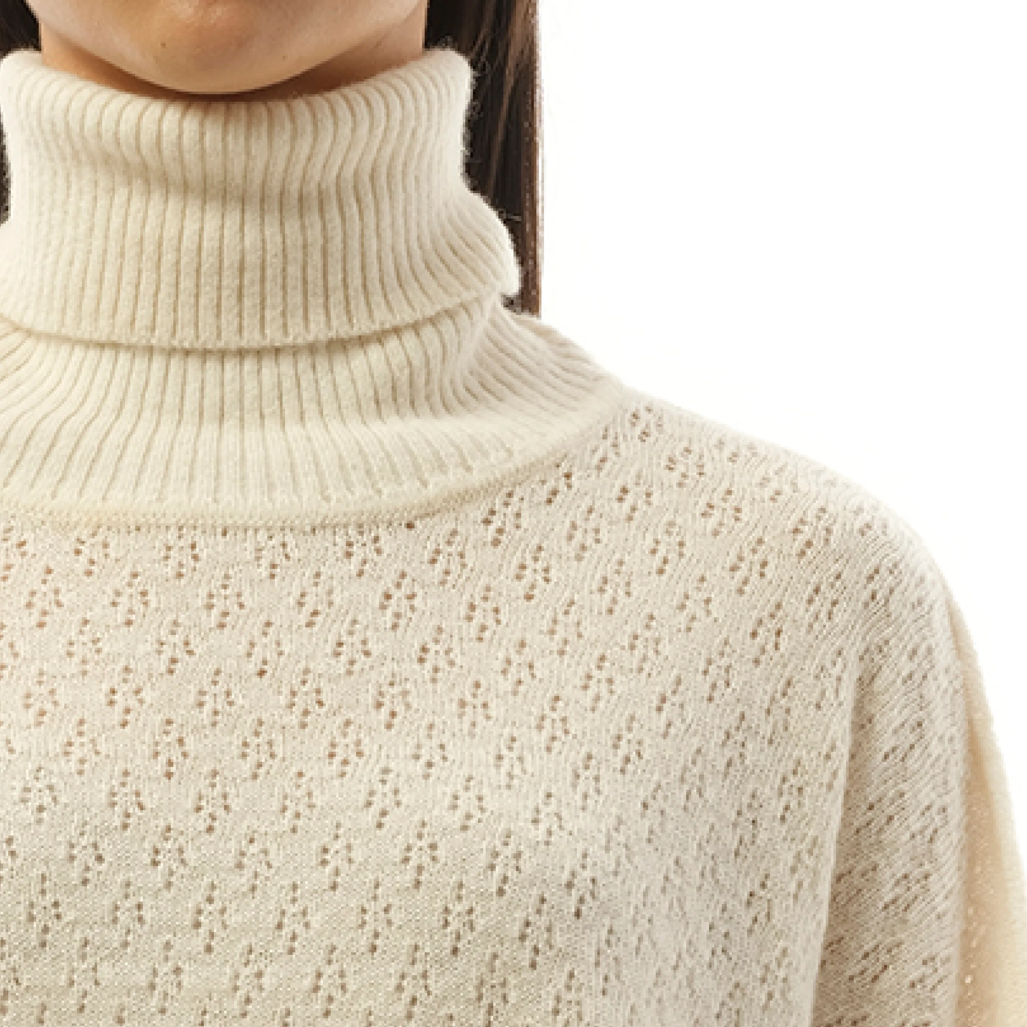 Fluffy Pointelle Sweater in Iconic Milk sold by MARAIS product image thumbnail 3