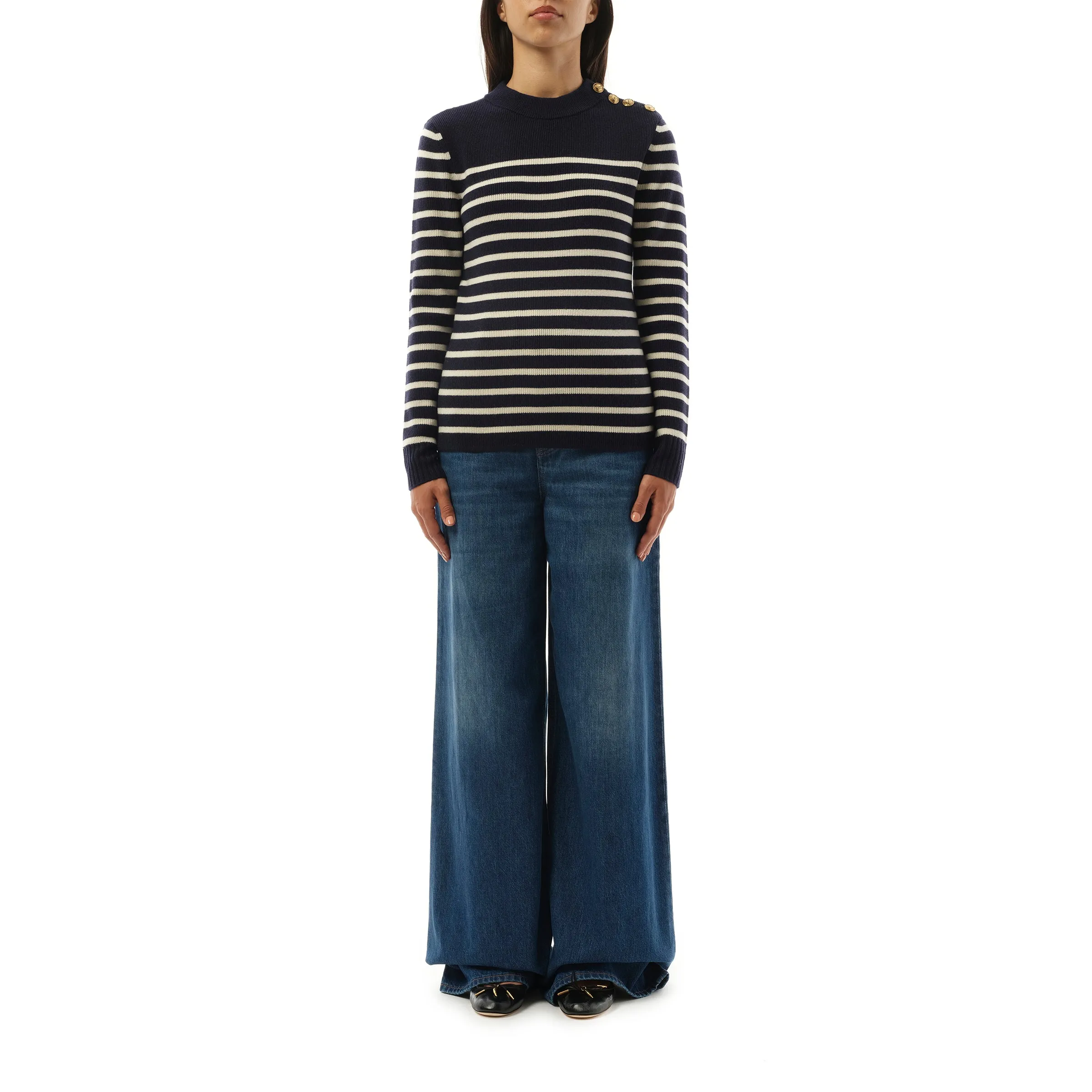 Chloe Mariniere Sweater in Blue/White sold by MARAIS product image thumbnail 4
