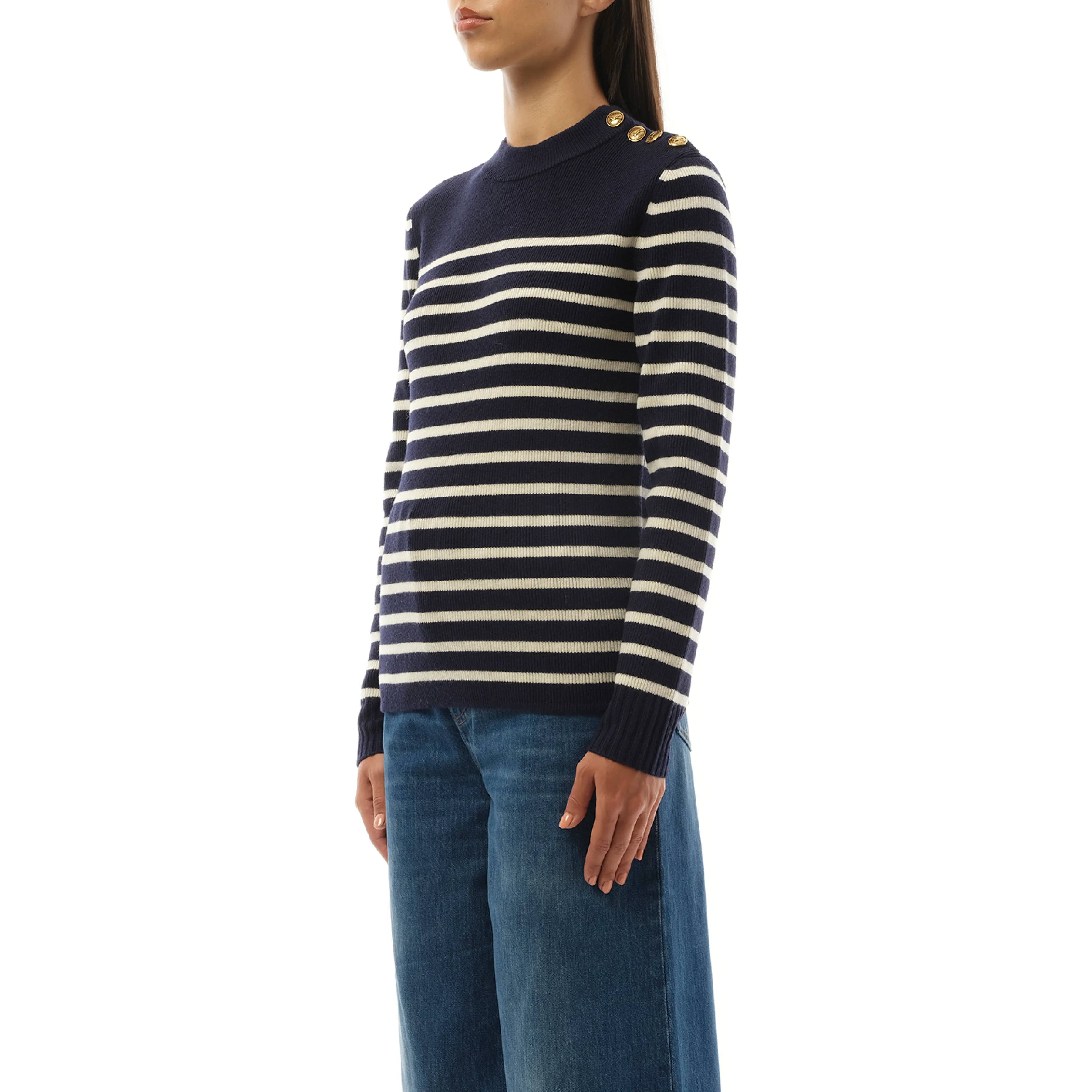 Chloe Mariniere Sweater in Blue/White sold by MARAIS product image thumbnail 5