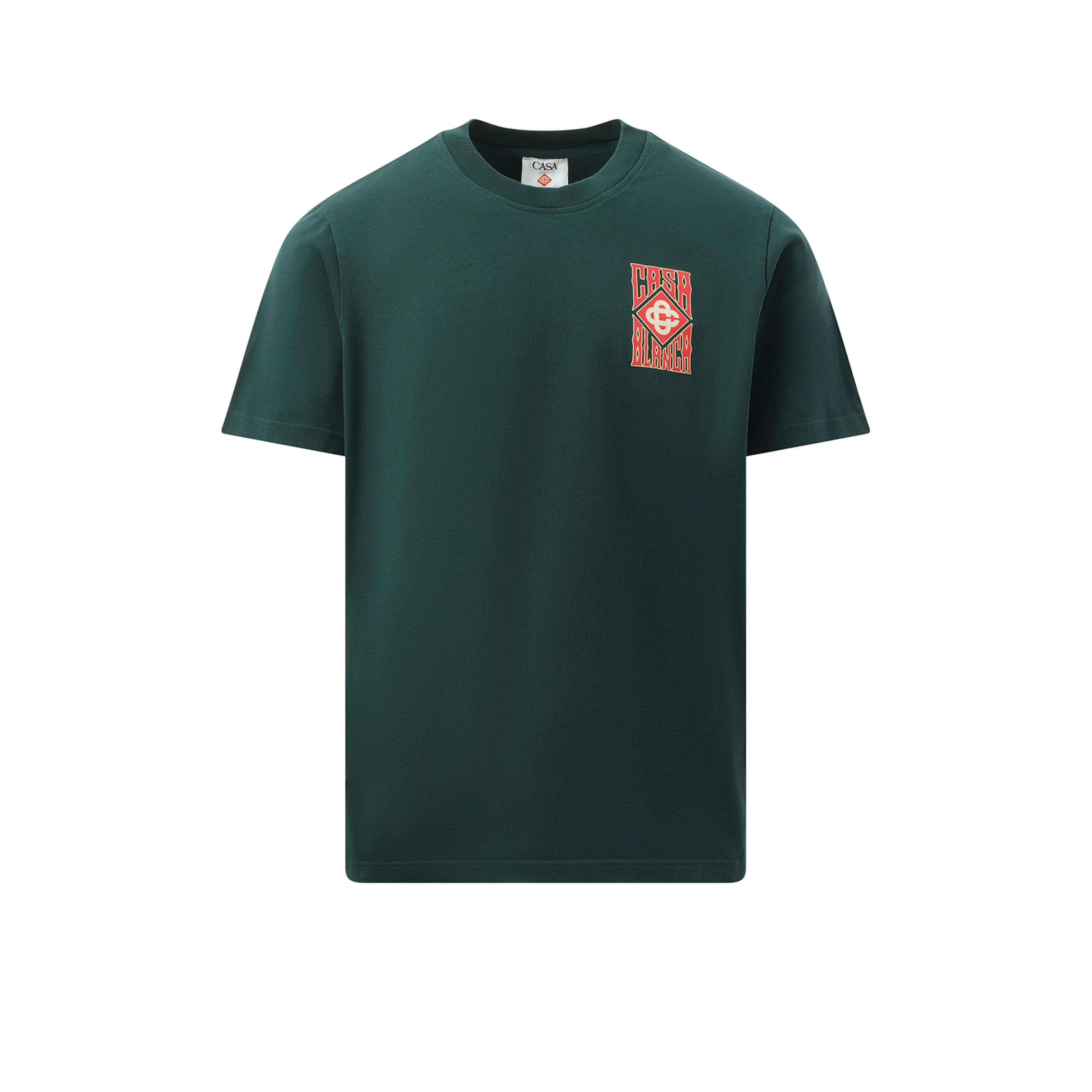 Gothic Stacked Logo Screen Printed T-Shirt in Green sold by MARAIS product image thumbnail 2