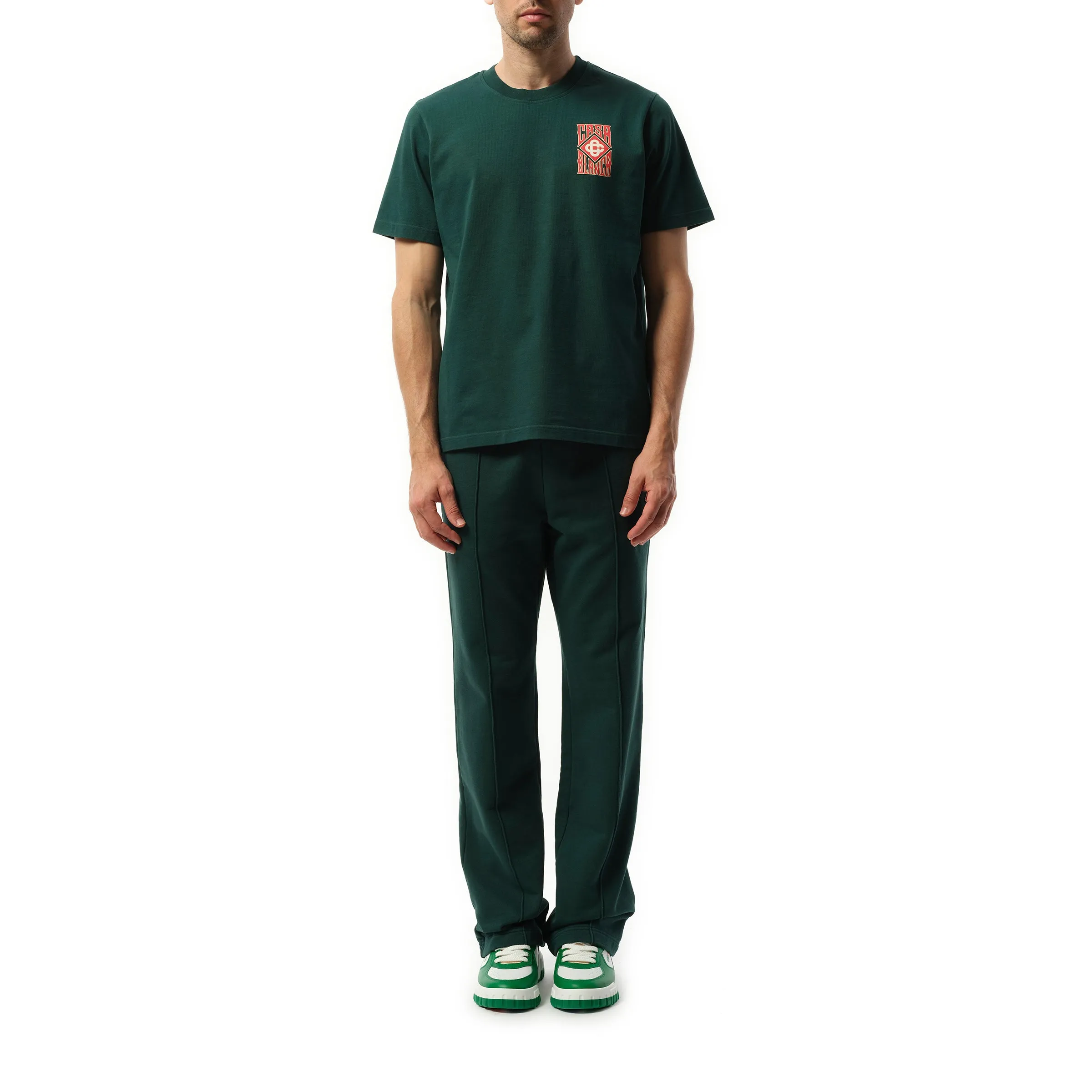 Gothic Stacked Logo Screen Printed T-Shirt in Green sold by MARAIS product image thumbnail 4