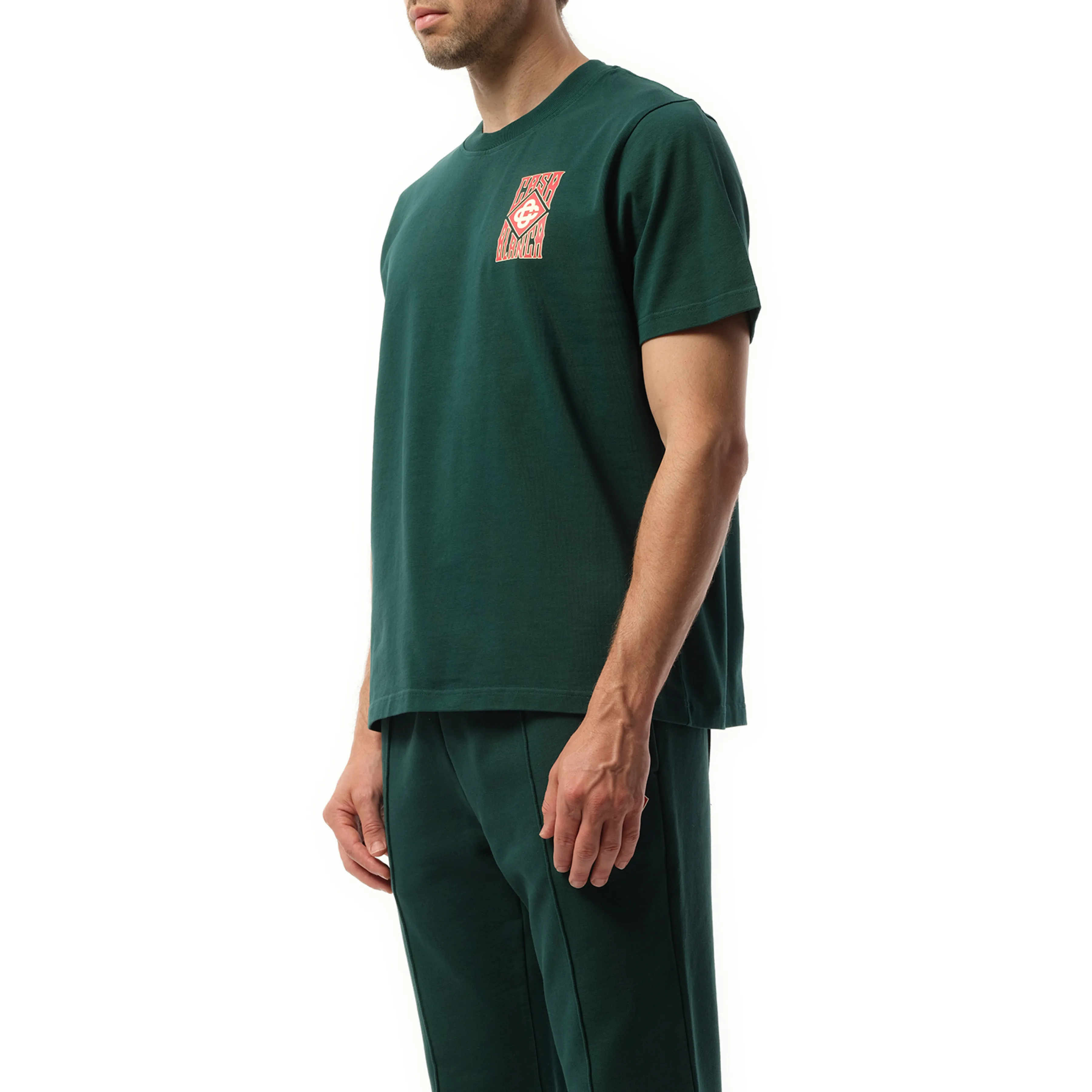 Gothic Stacked Logo Screen Printed T-Shirt in Green sold by MARAIS product image thumbnail 5