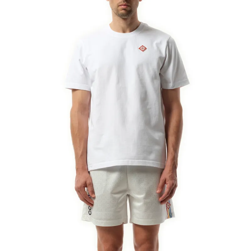 Diamond Logo Patch T-Shirt in White sold by MARAIS