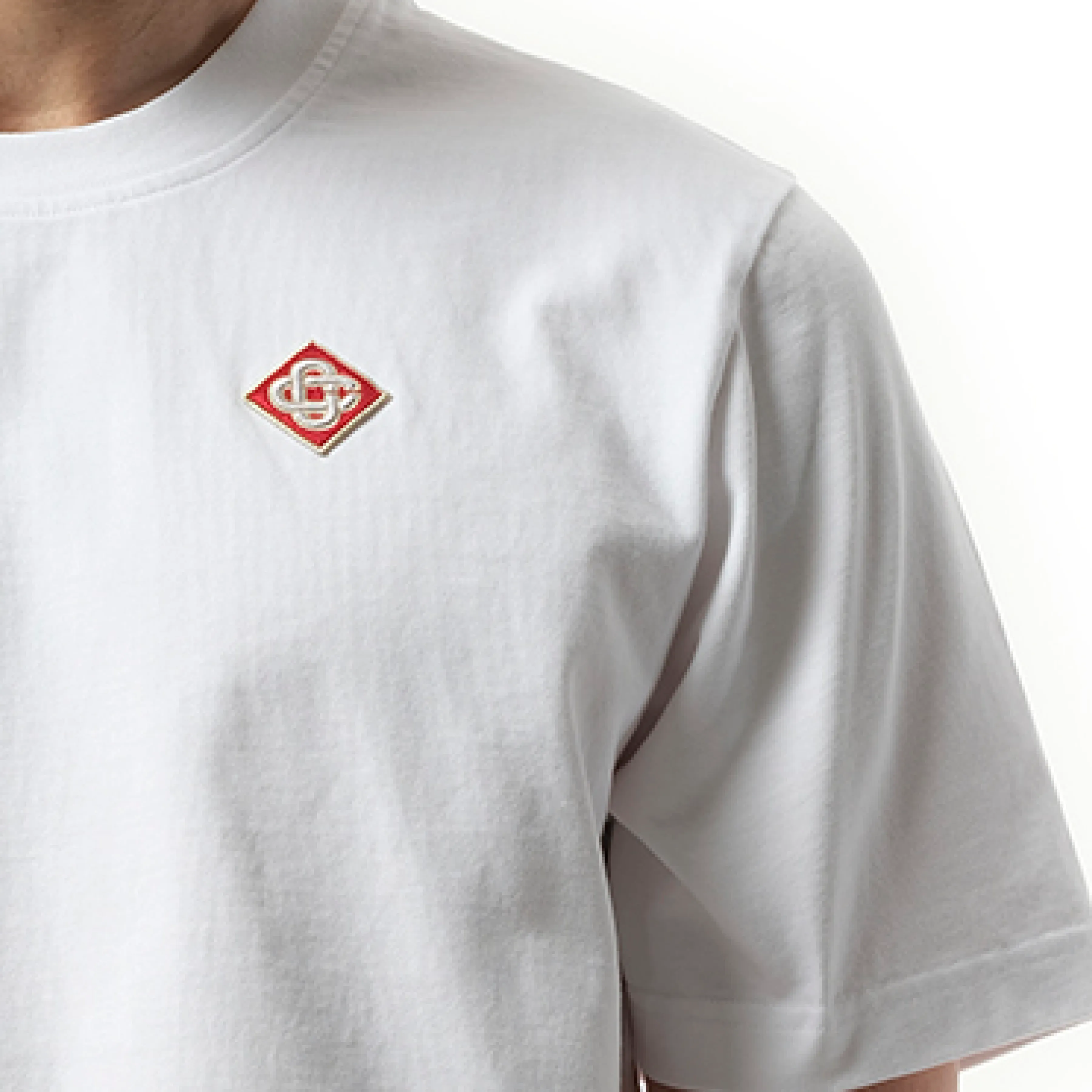 Diamond Logo Patch T-Shirt in White sold by MARAIS product image thumbnail 3