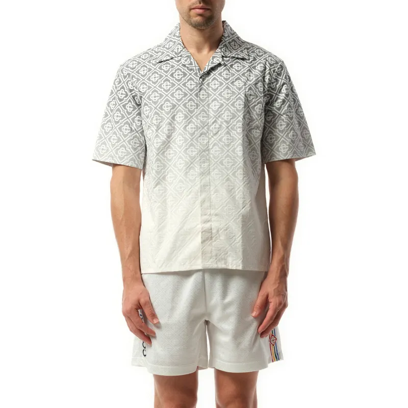 Short Sleeve Cuban Collar Shirt in Grey sold by MARAIS