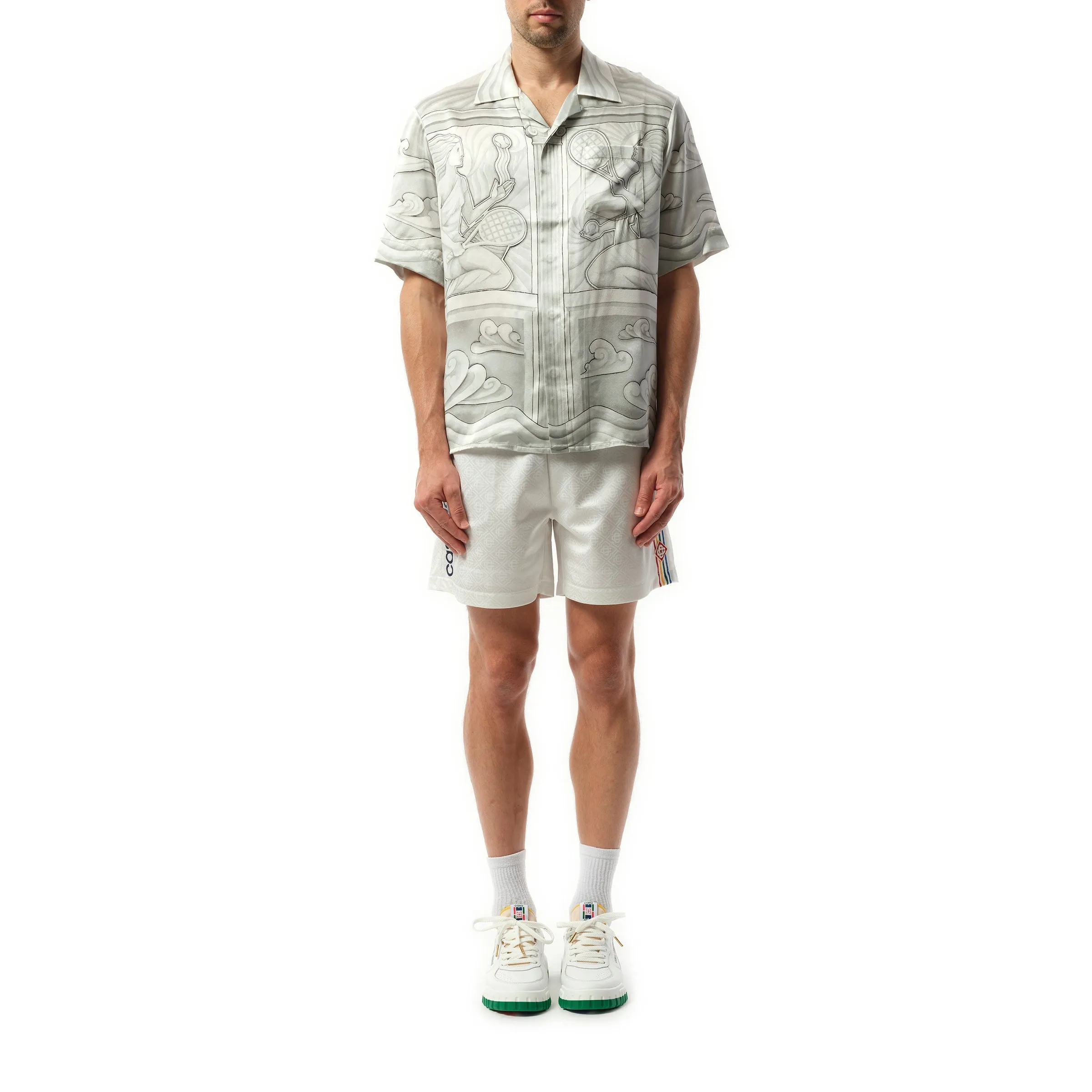 Sacred Stone Cuban Collar Shirt in Grey sold by MARAIS product image thumbnail 4