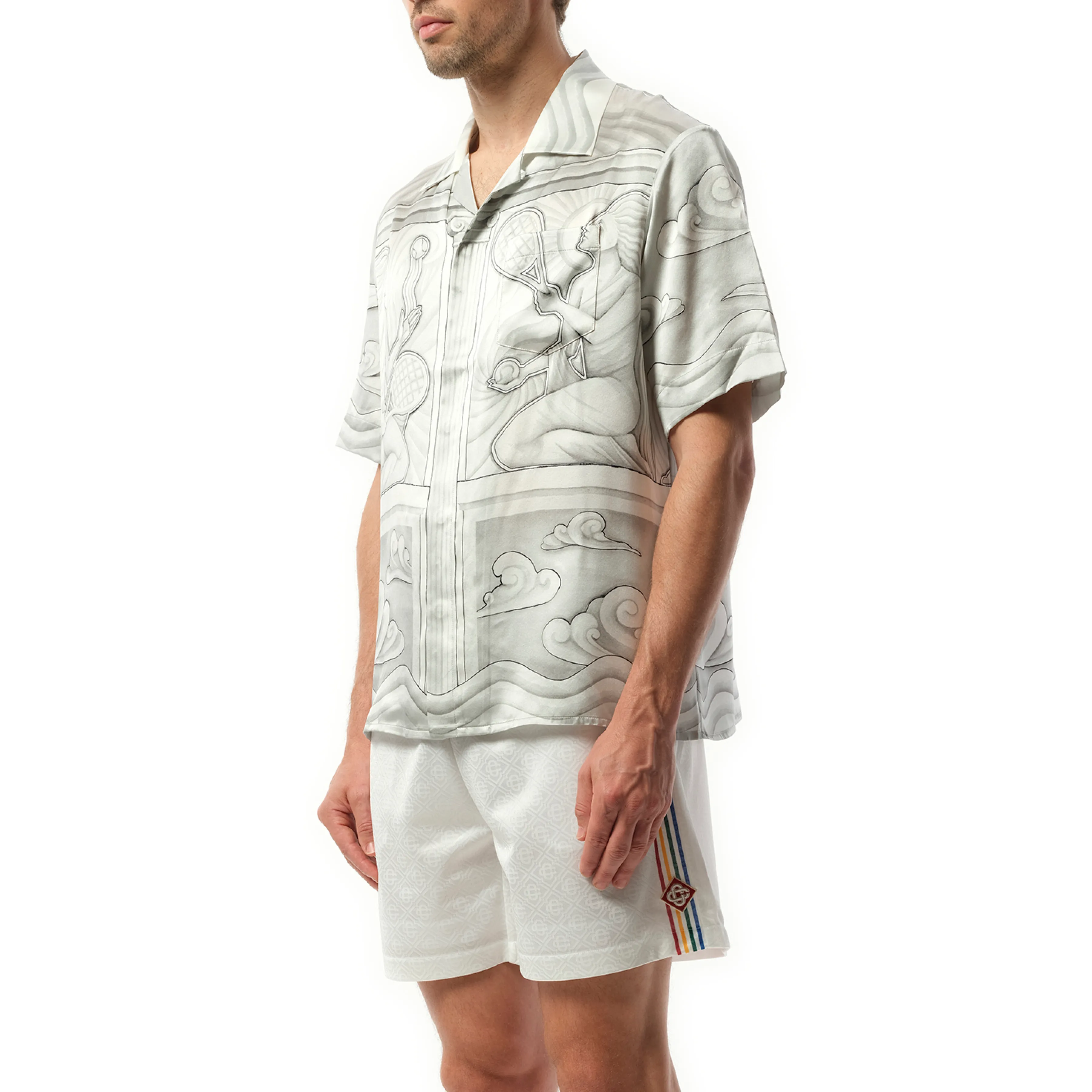Sacred Stone Cuban Collar Shirt in Grey sold by MARAIS product image thumbnail 5