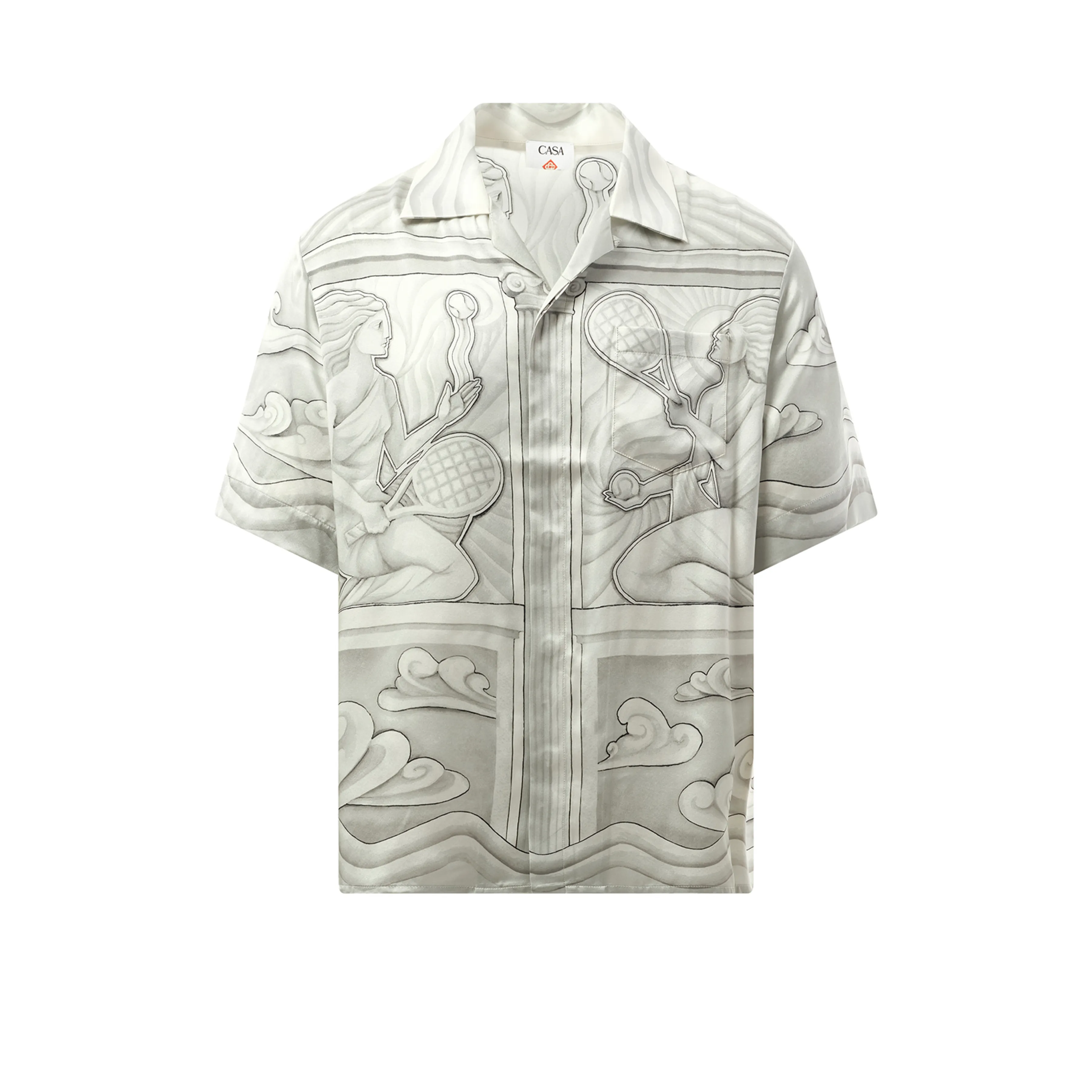 Sacred Stone Cuban Collar Shirt in Grey sold by MARAIS product image thumbnail 2