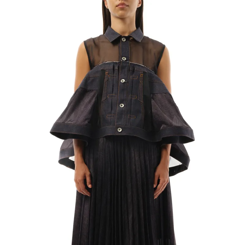 Denim Mix Shirt in Indigo sold by MARAIS