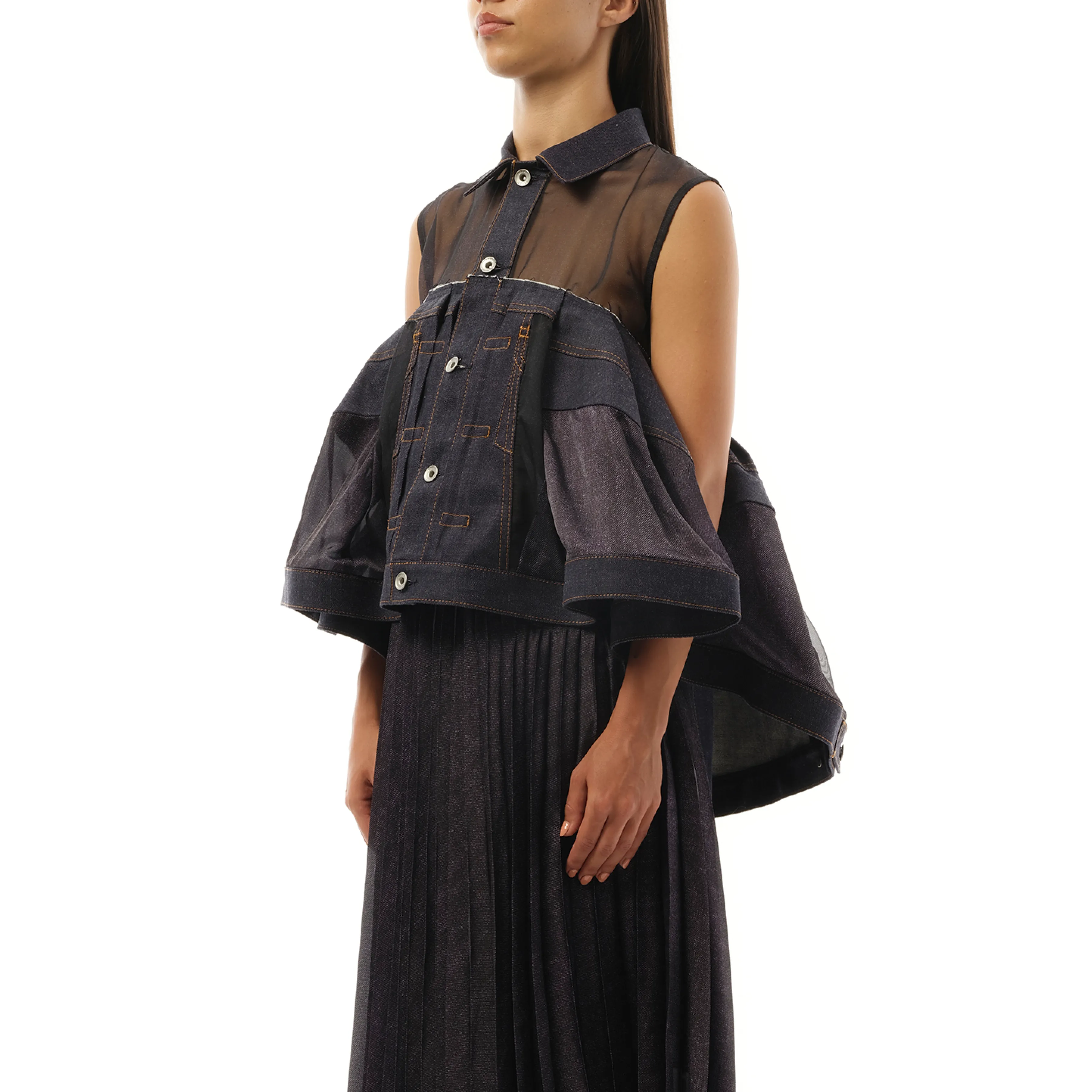 Denim Mix Shirt in Indigo sold by MARAIS product image thumbnail 5