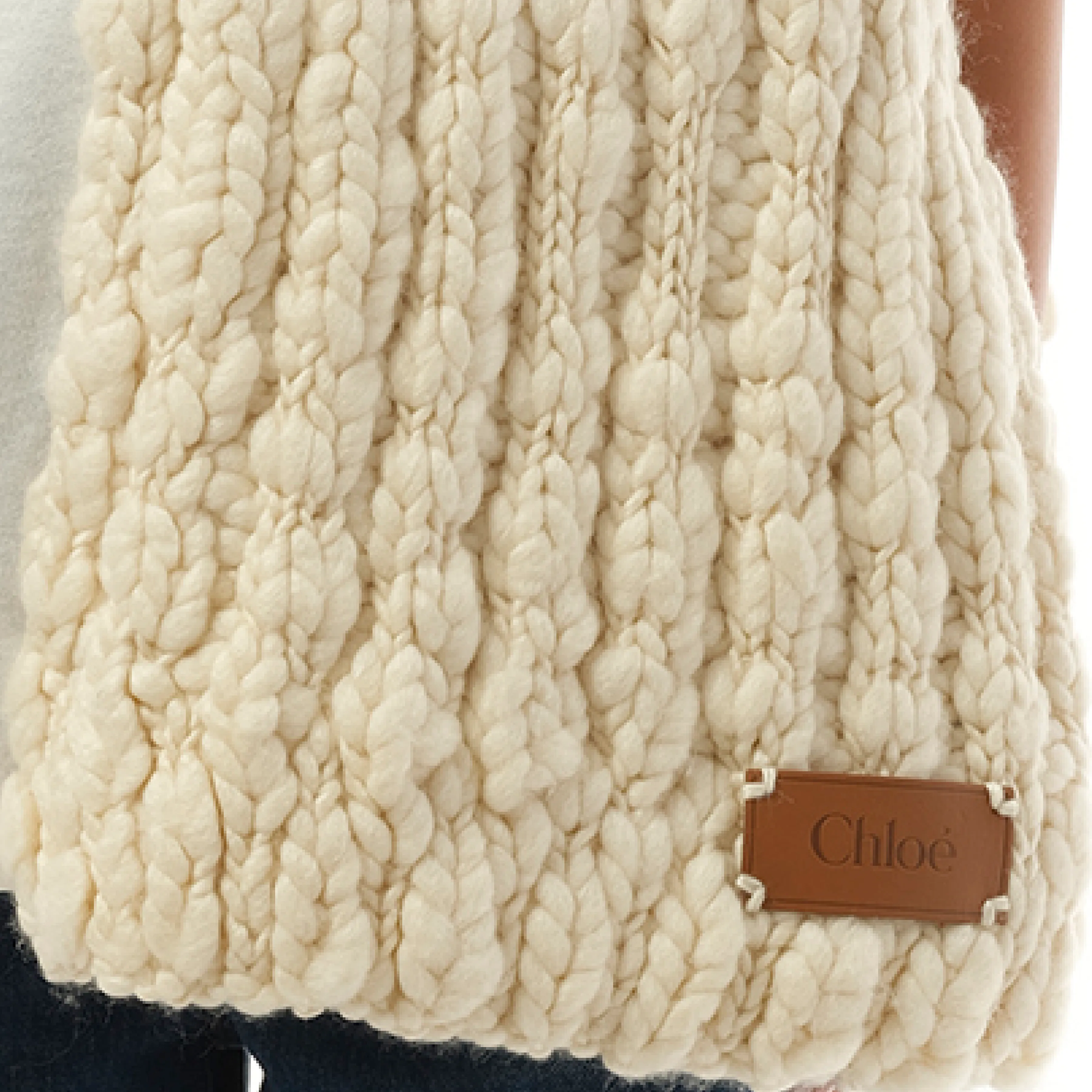 Chunky Knit Scarf in White Powder sold by MARAIS product image thumbnail 3