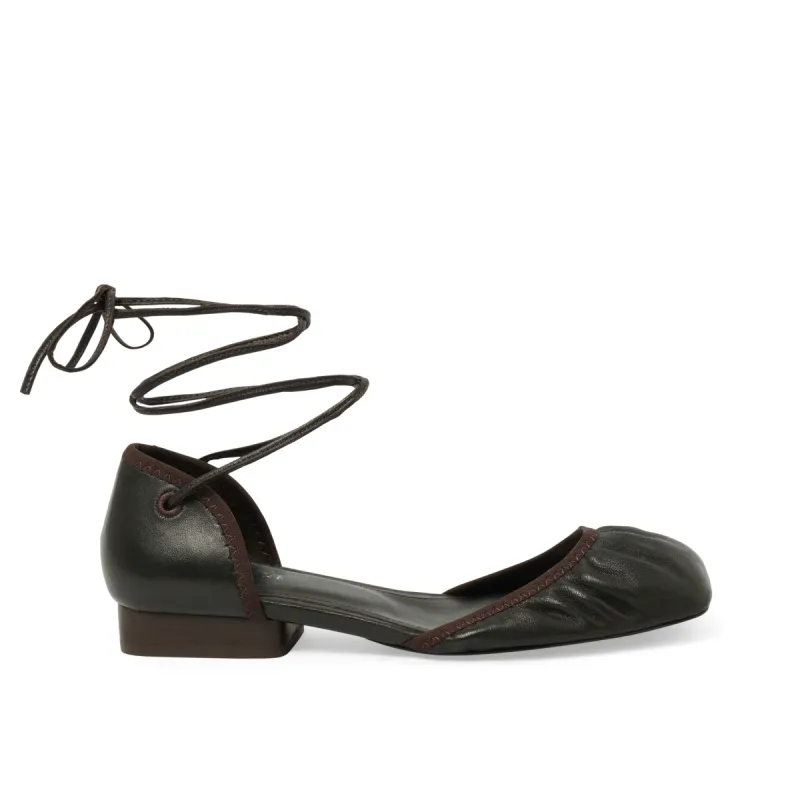 Micro Ballerina Flat in Dark Chocolate sold by MARAIS