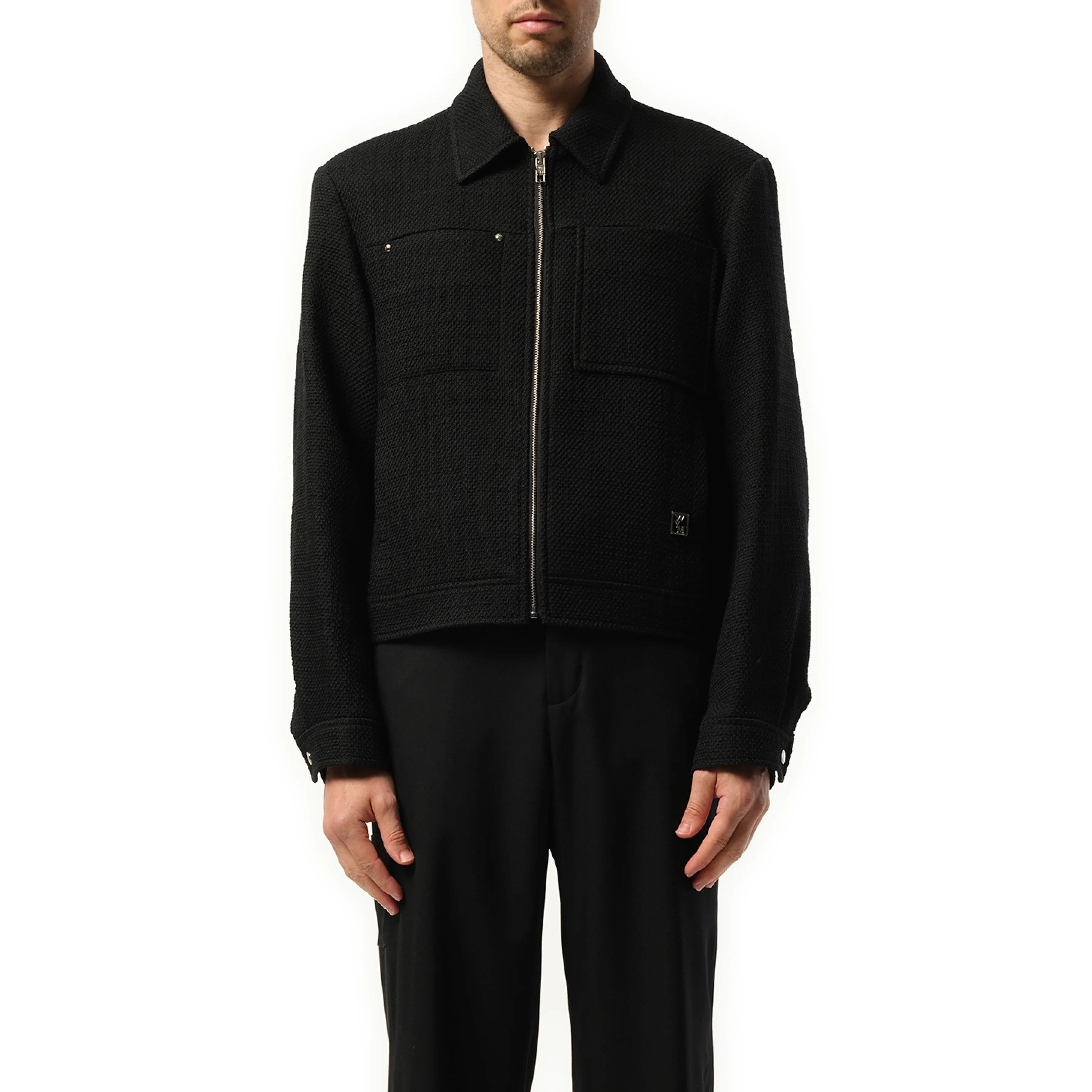 Wool Zip Blouson in Black sold by MARAIS