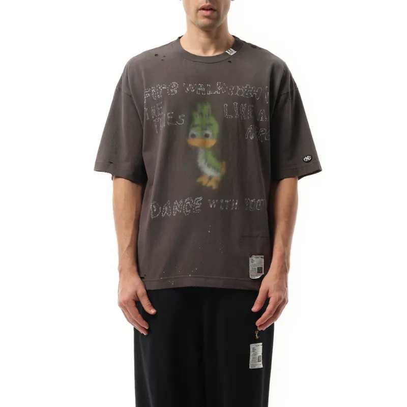 Distressed T-Shirt in Black sold by MARAIS