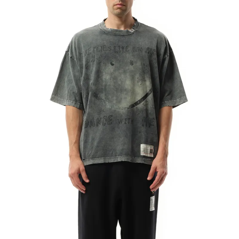 Bleached T-Shirt in Black sold by MARAIS