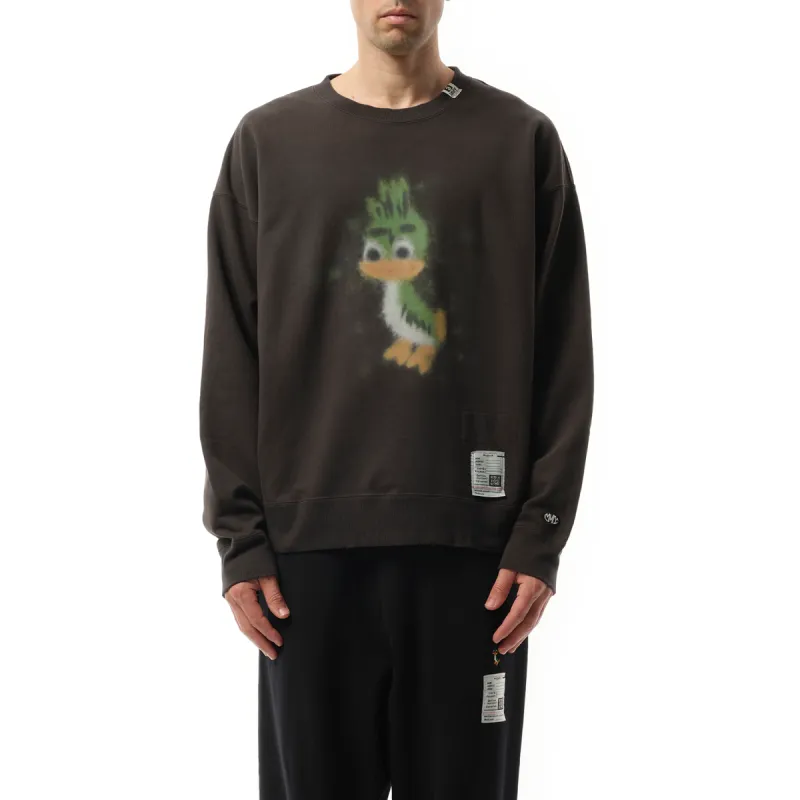 Leon Printed Distressed Pullover in Black made by Maison MIHARA YASUHIRO