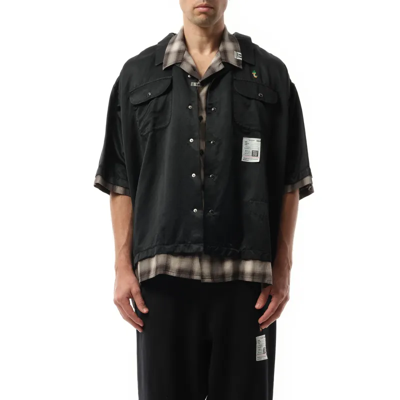 Double Layered S/S Shirt in Black sold by MARAIS