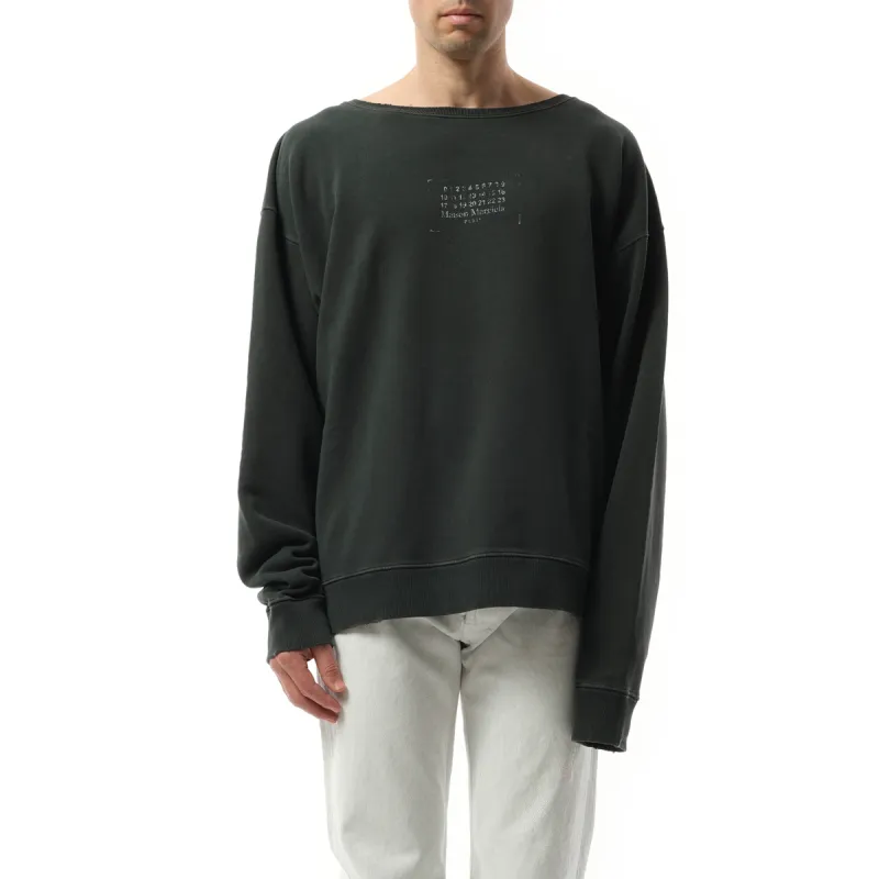 Small Number Logo Sweatshirt in Washed Black made by Maison Margiela