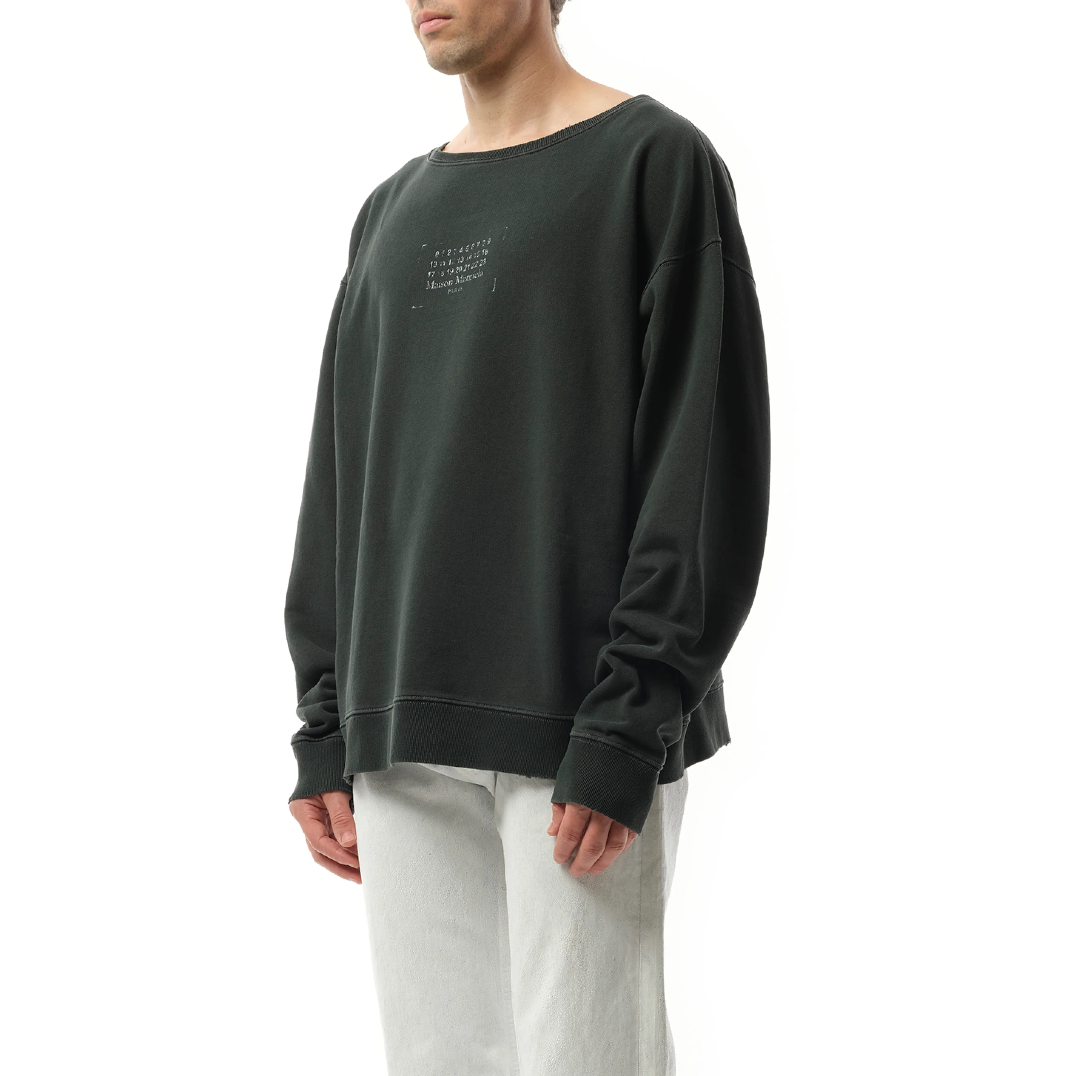 Small Number Logo Sweatshirt in Washed Black sold by MARAIS product image thumbnail 5