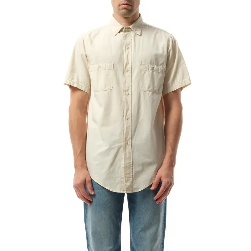 Denim Short Sleeve Shirt in Ecru made by Maison Margiela