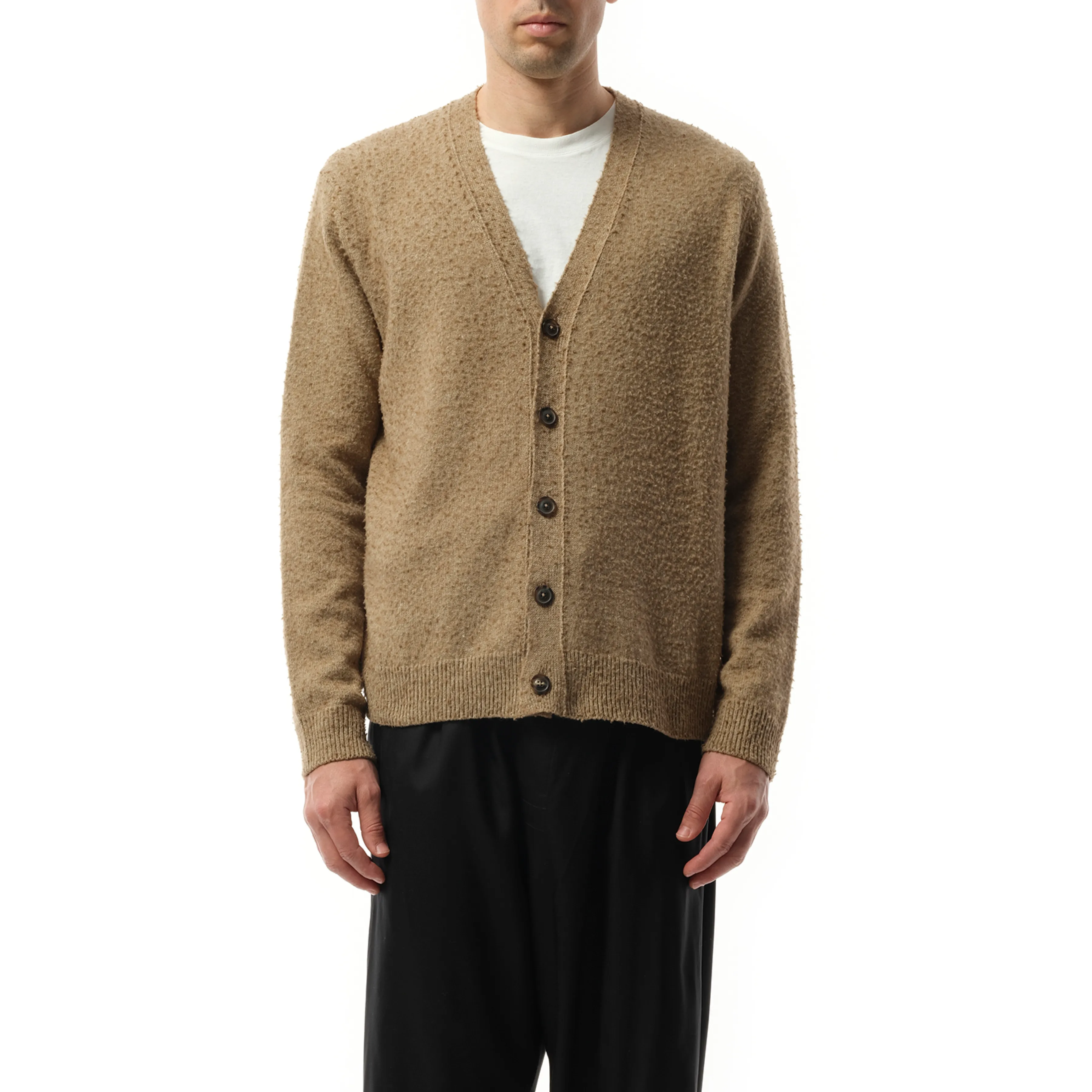 Wool Cardigan in Walnut sold by MARAIS