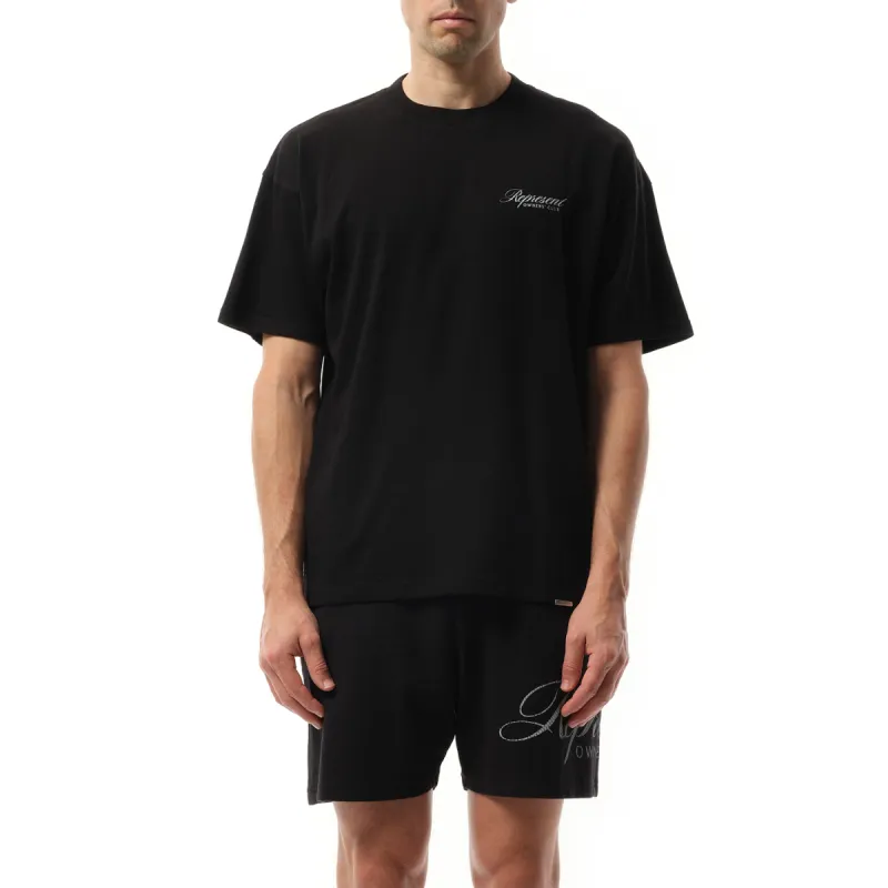 Represent Owners Club Script T-Shirt in Black sold by MARAIS