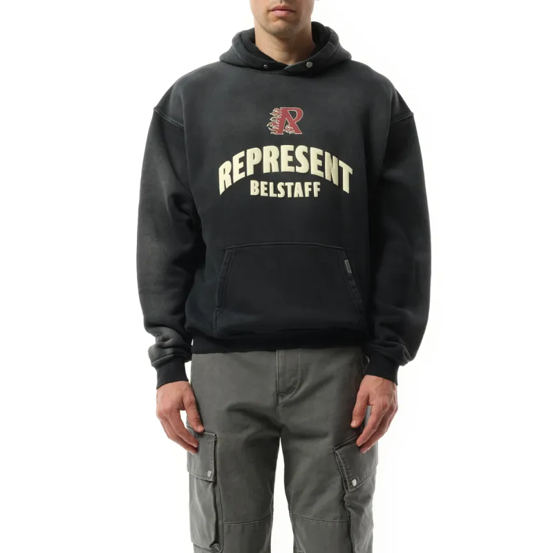Represent X Belstaff Flame Pheonix Hoodie in Shadow made by Represent