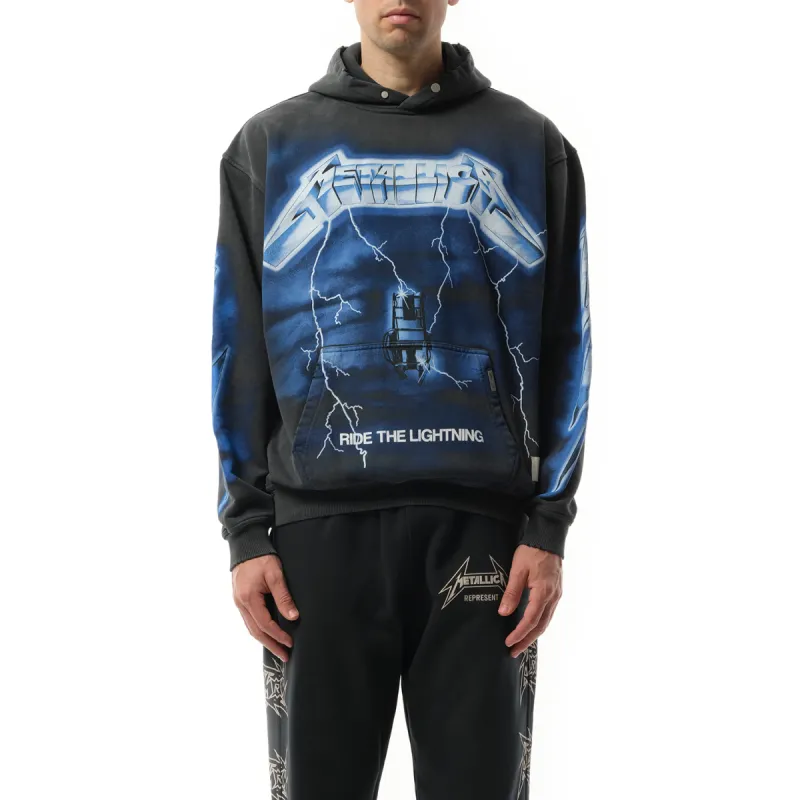Metallica Ride The Lightning Hoodie in Vintage Grey sold by MARAIS