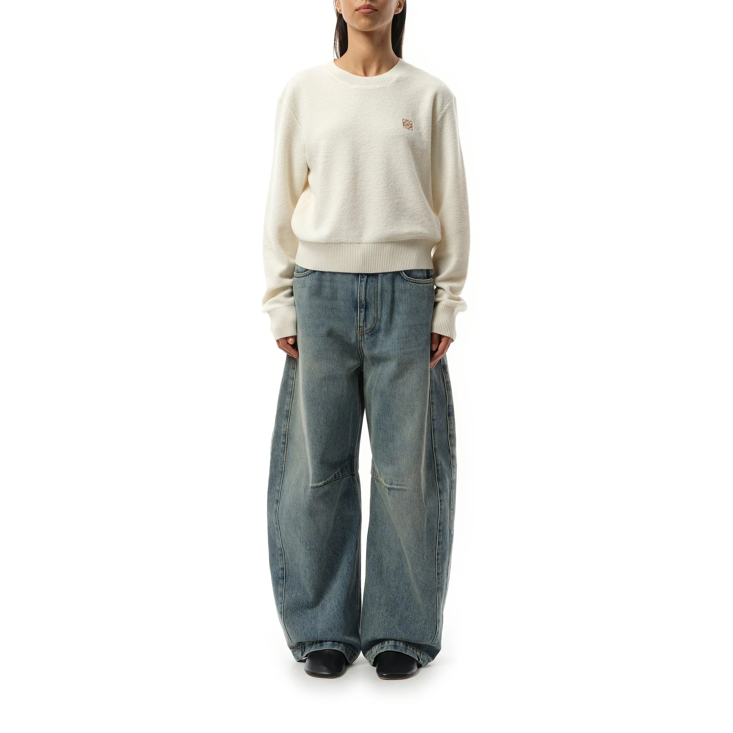 Merino Wool Anagram Sweater in Ecru sold by MARAIS product image thumbnail 4