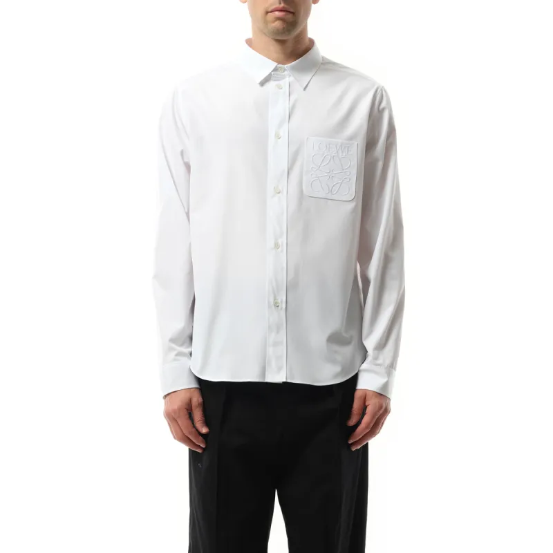 Anagram Embossed Shirt in White sold by MARAIS